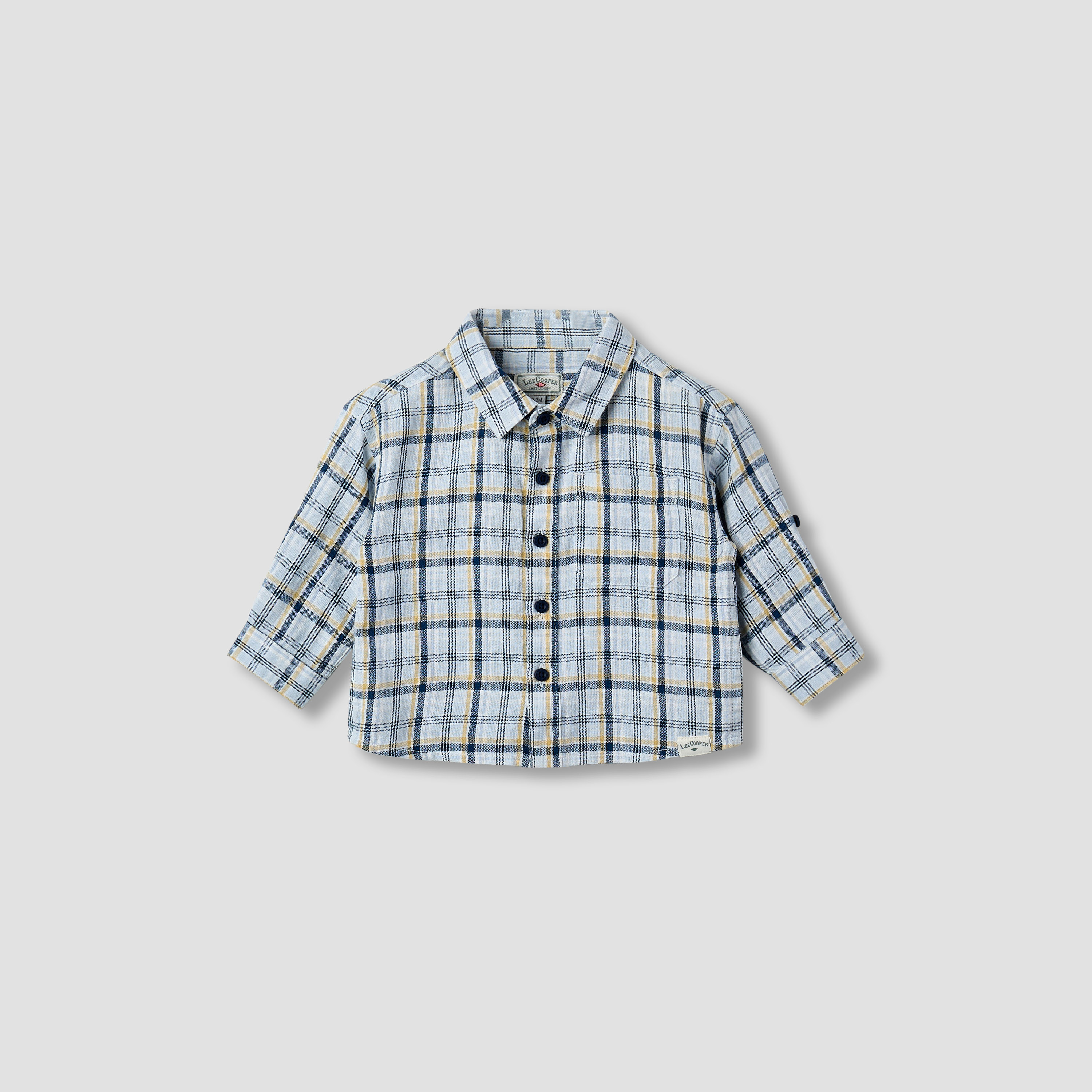 Lee Cooper Checked Collared Shirt with Long Sleeves-baby-boys-clothing-shirts-image-1