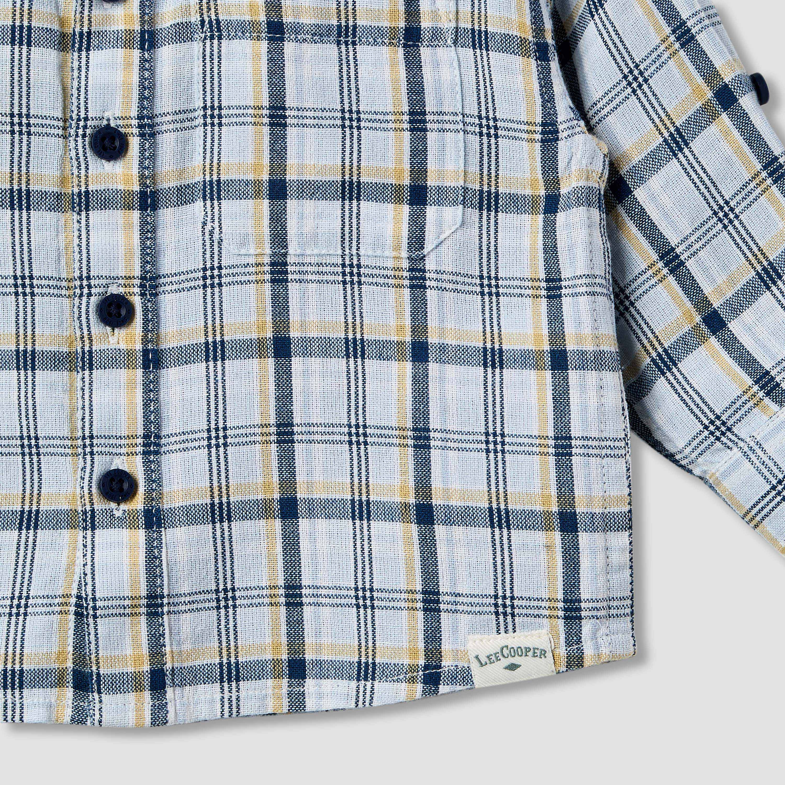 Lee Cooper Checked Collared Shirt with Long Sleeves-baby-boys-clothing-shirts-image-4