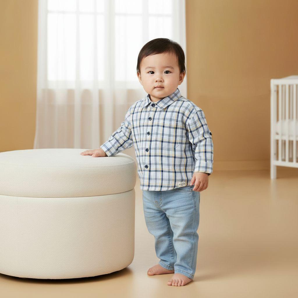 Lee Cooper Checked Collared Shirt with Long Sleeves-baby-boys-clothing-shirts-image-5