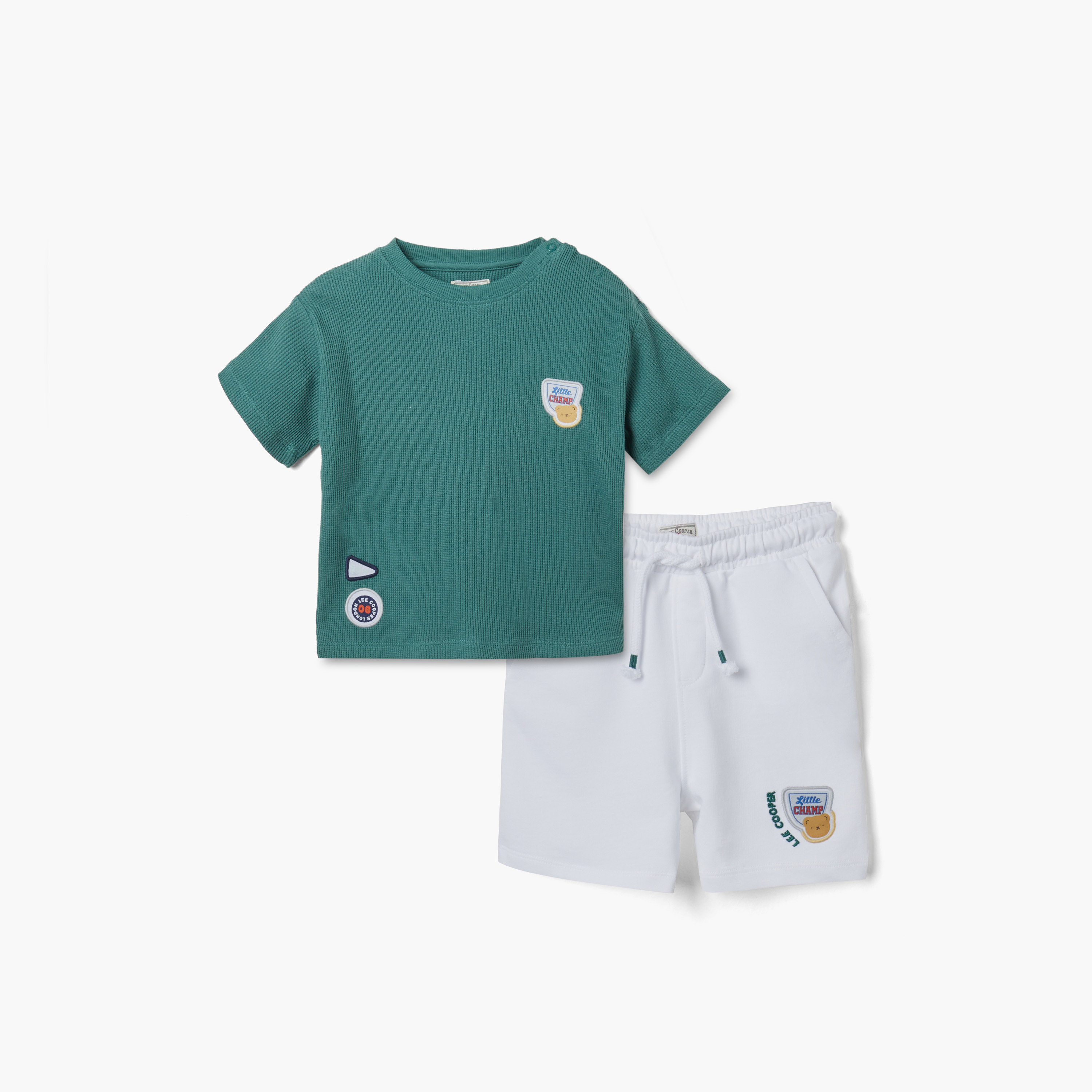 Lee Cooper Textured T-shirt and Shorts Set-baby-boys-clothing-setsandcoords-image-1