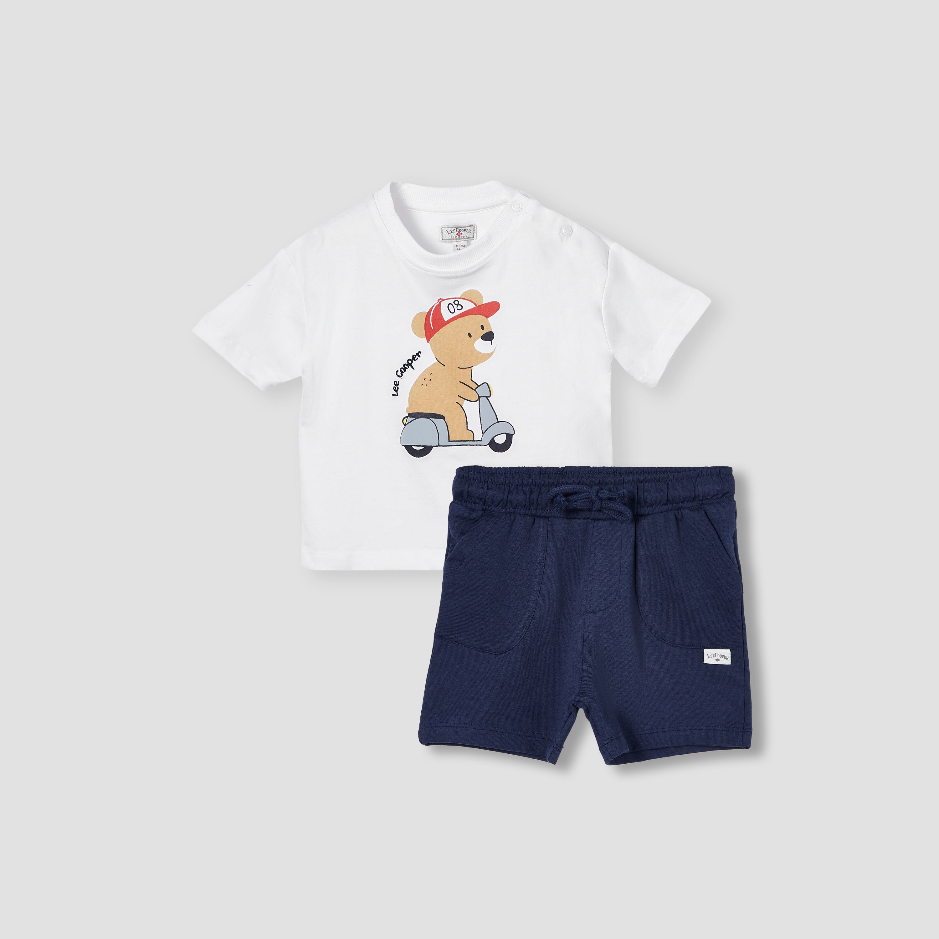 Lee Cooper Bear Print T-shirt and Shorts Set-baby-boys-clothing-setsandcoords-image-1