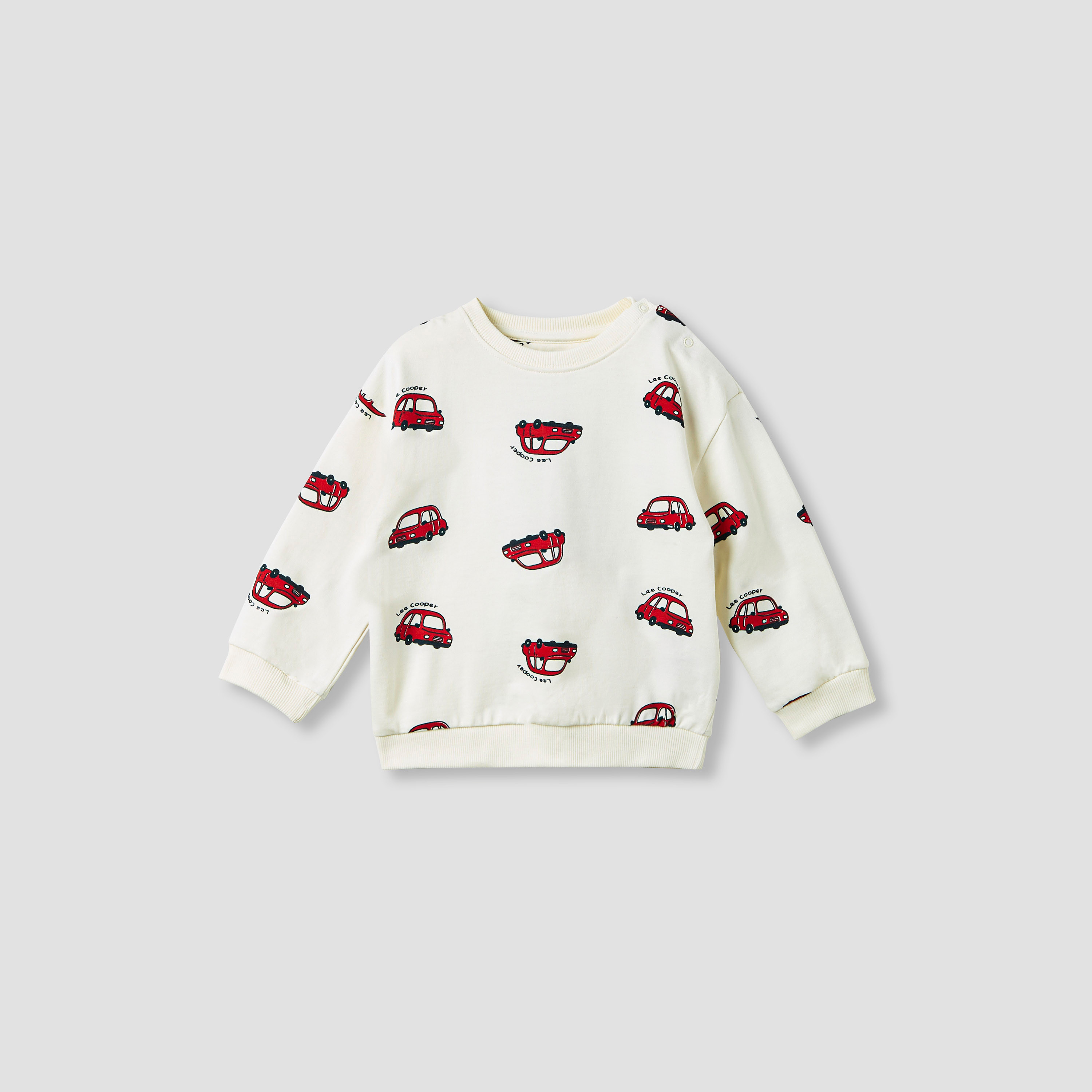 Lee Cooper Car Print Sweatshirt and Joggers Set-baby-boys-clothing-winterwear-setsandcoords-image-2