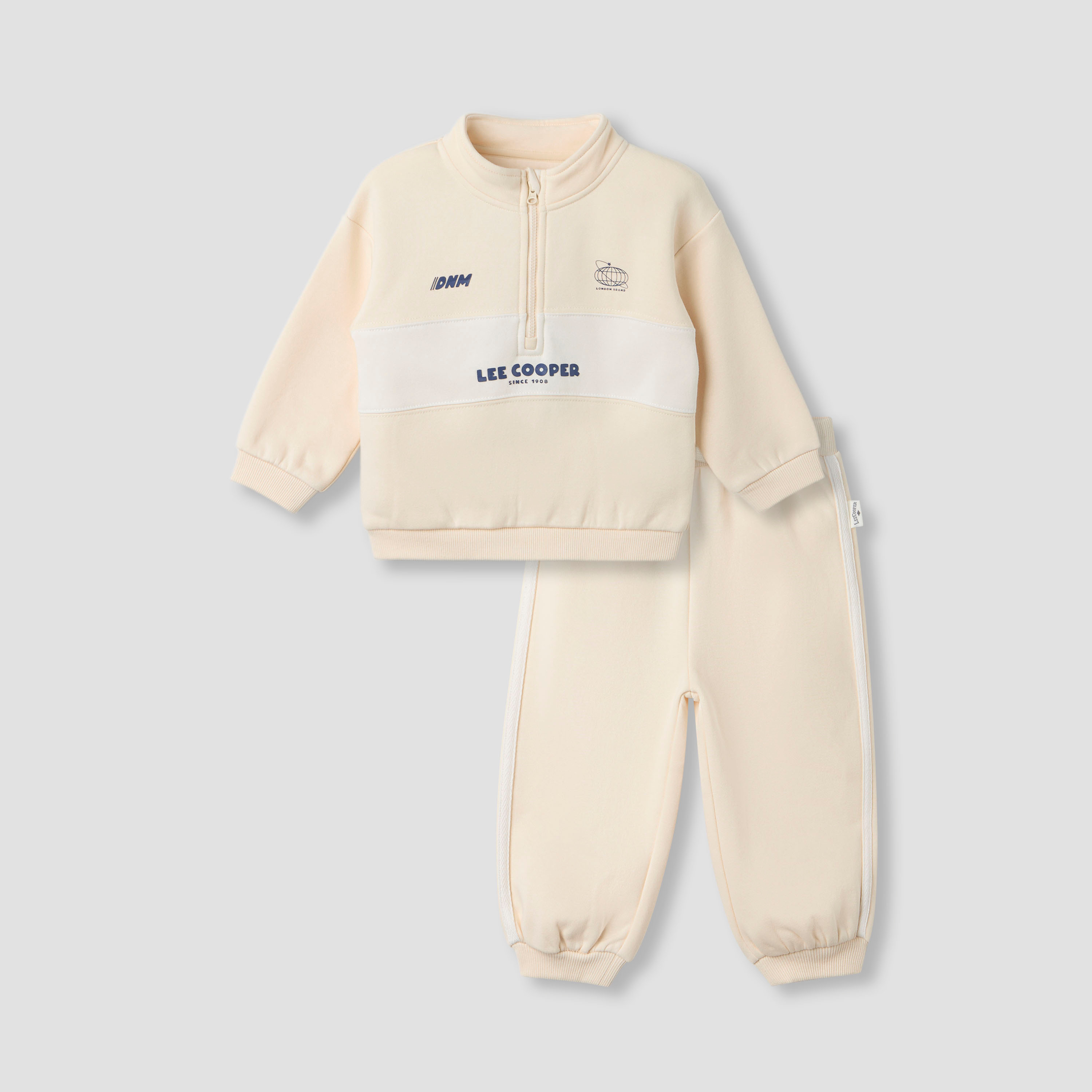 Lee Cooper Logo Print Sweatshirt and Joggers Set-baby-boys-clothing-winterwear-setsandcoords-image-1