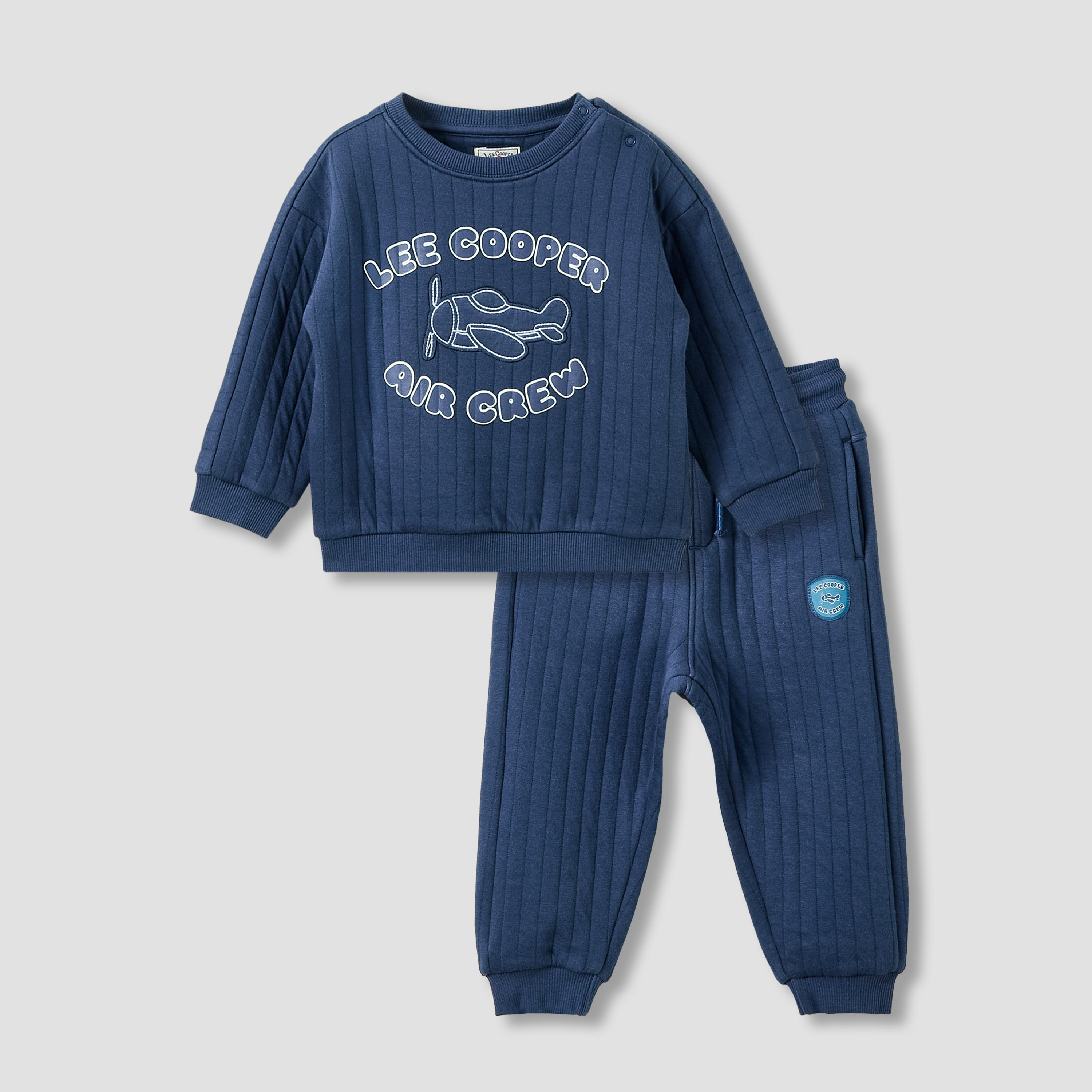 Lee Cooper Boys Sweatshirt and Joggers Set with Print - Cotton - Long Sleeves - Crew Neck-baby-boys-clothing-winterwear-setsandcoords-image-1