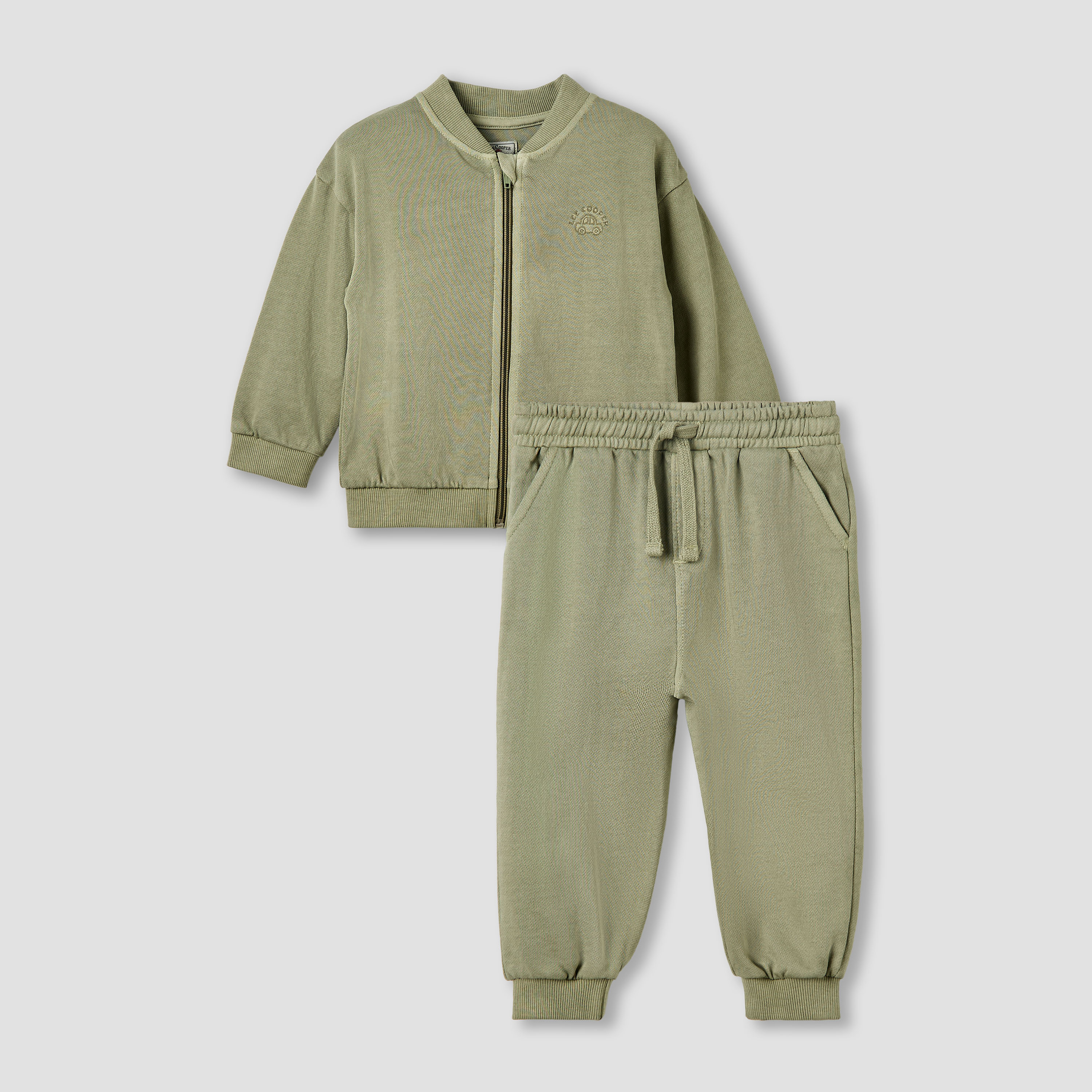 طقم بنطلون رياضي وجاكيت قطن بأكمام طويلة وطبعات شعار للأولاد من لي كوبر-baby-boys-clothing-setsandcoords-image-1
