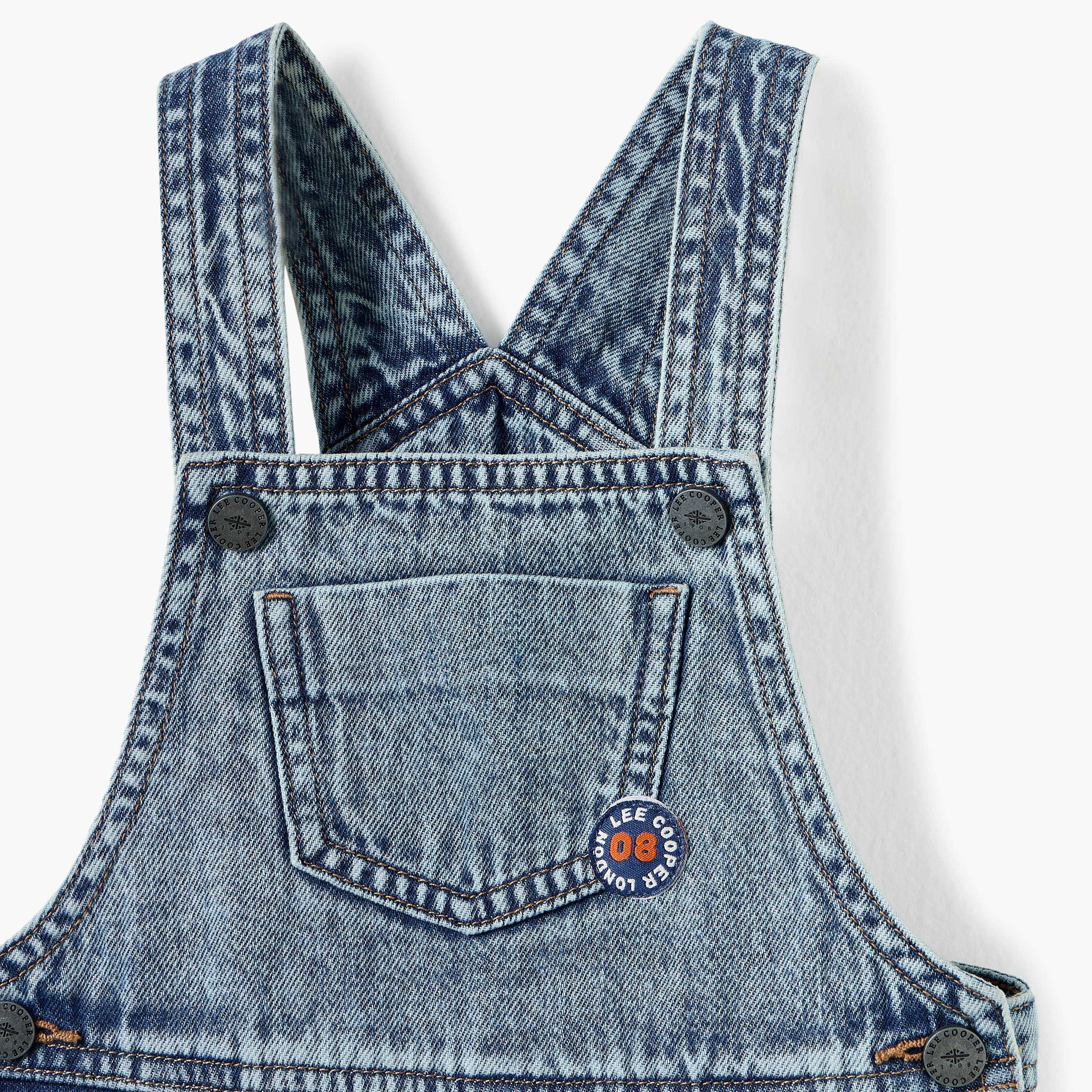 Lee Cooper Denim Dungaree with Pockets-baby-boys-clothing-rompers-image-3