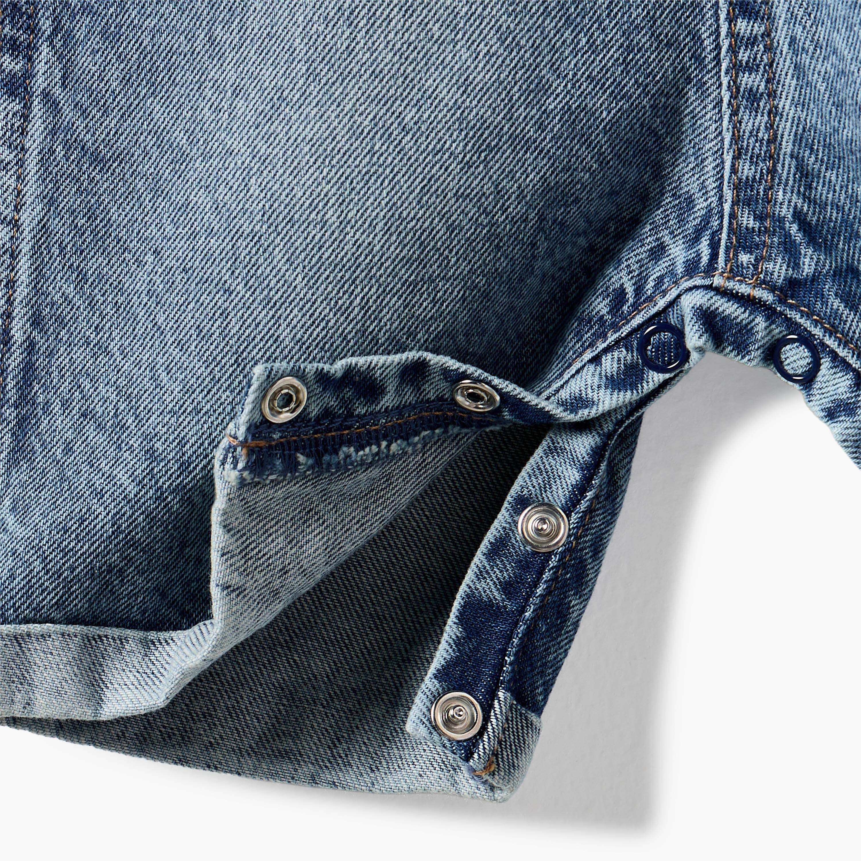 Lee Cooper Denim Dungaree with Pockets-baby-boys-clothing-rompers-image-6