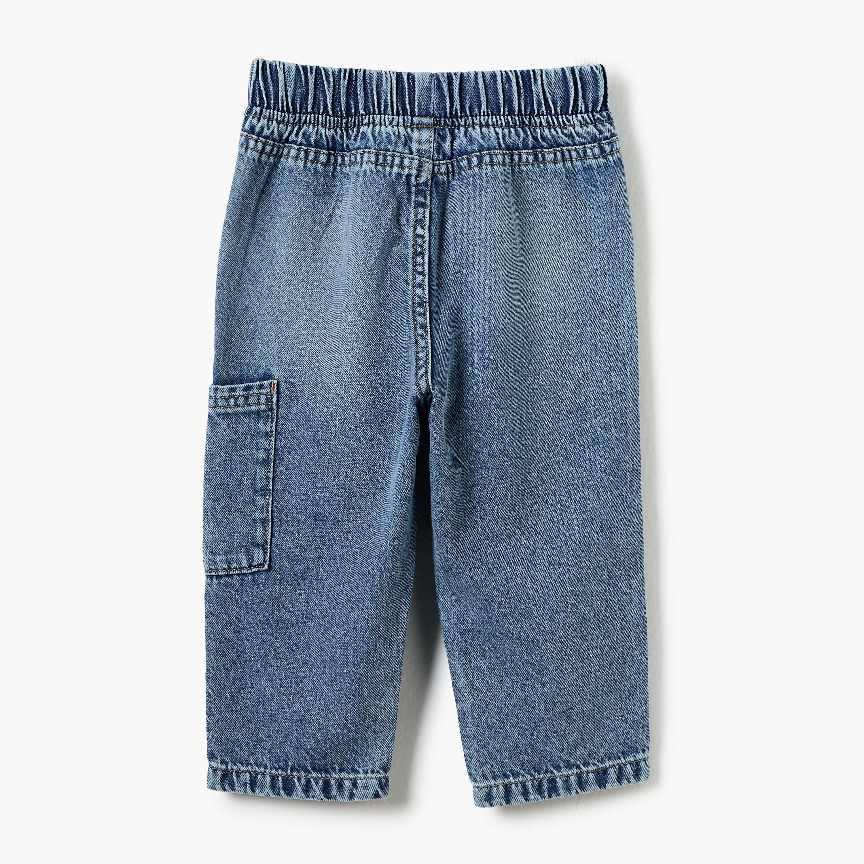 Lee Cooper Boys' Solid Jeans with Elasticated Waistband-baby-boys-clothing-bottoms-jeans-image-2
