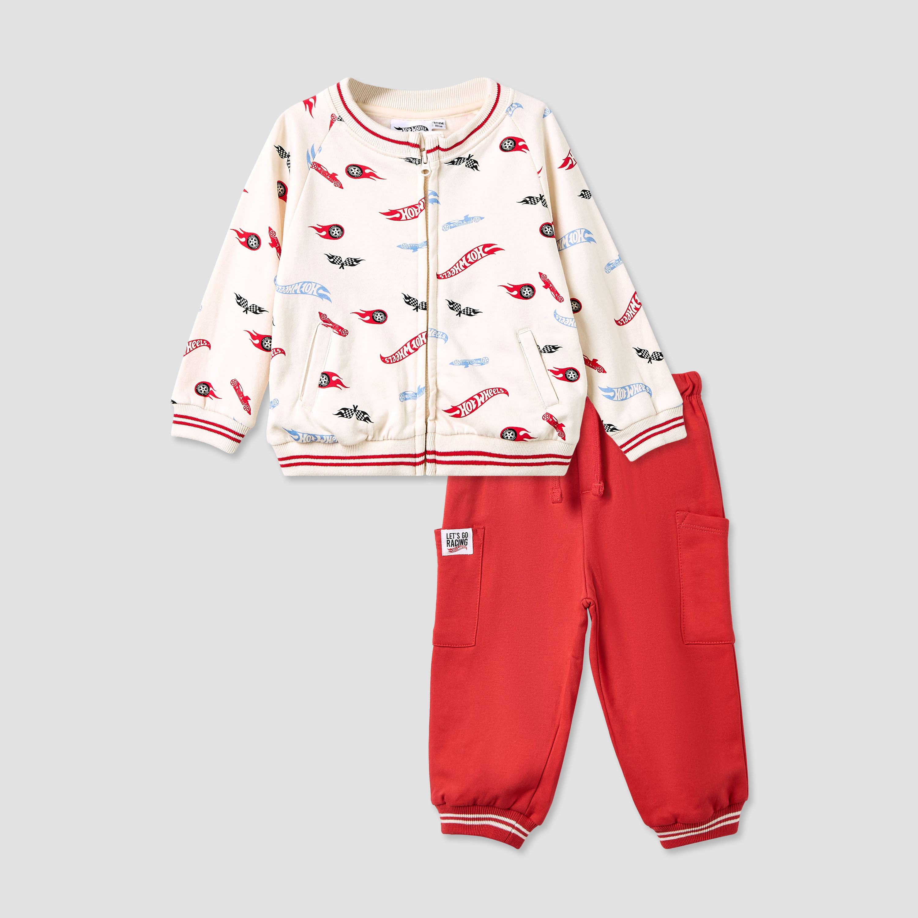 طقم بنطلون رياضي وجاكيت بومبر قطن بياقة مستديرة وأكمام طويلة وطبعات للأولاد-baby-boys-clothing-winterwear-setsandcoords-image-6