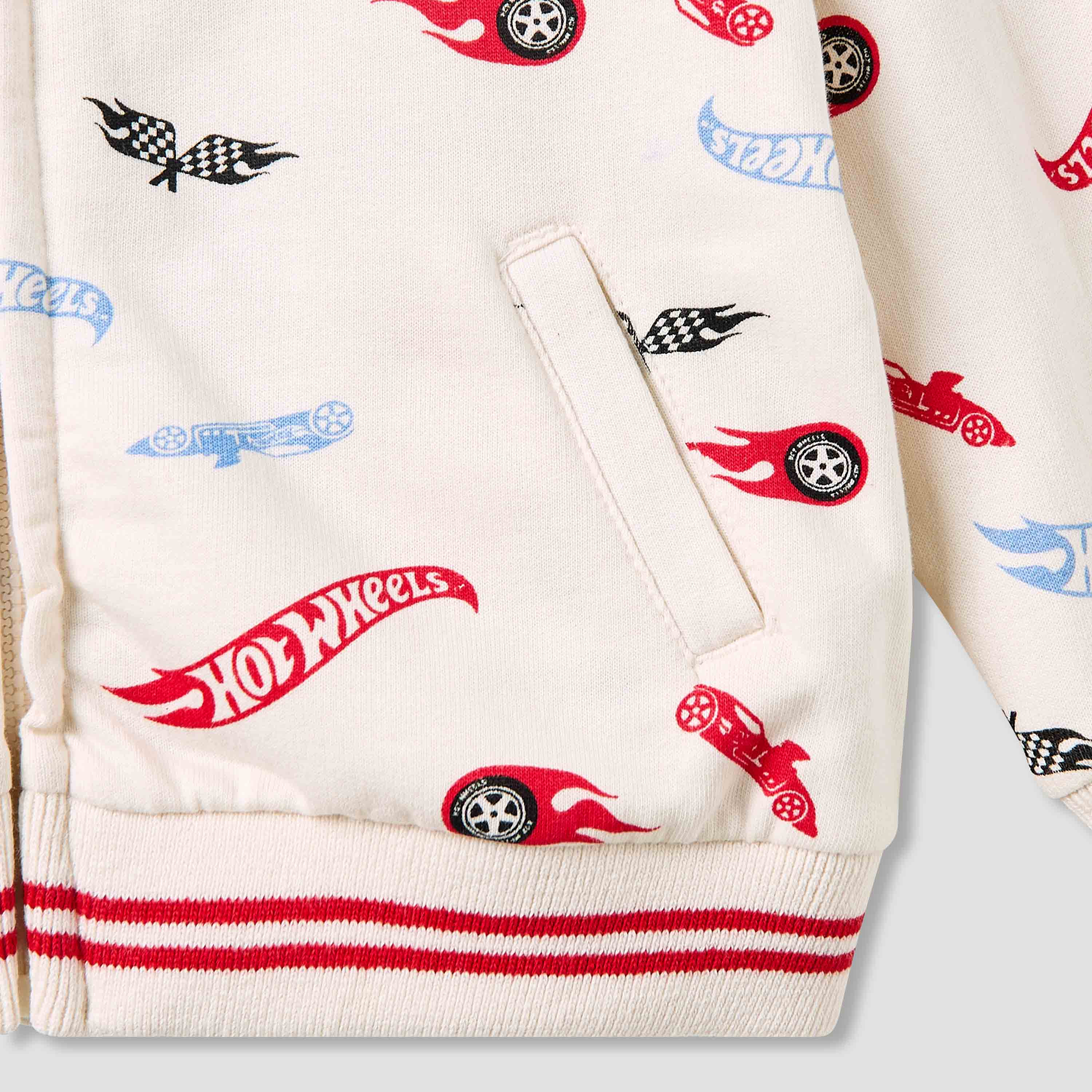 طقم بنطلون رياضي وجاكيت بومبر قطن بياقة مستديرة وأكمام طويلة وطبعات للأولاد-baby-boys-clothing-winterwear-setsandcoords-image-2