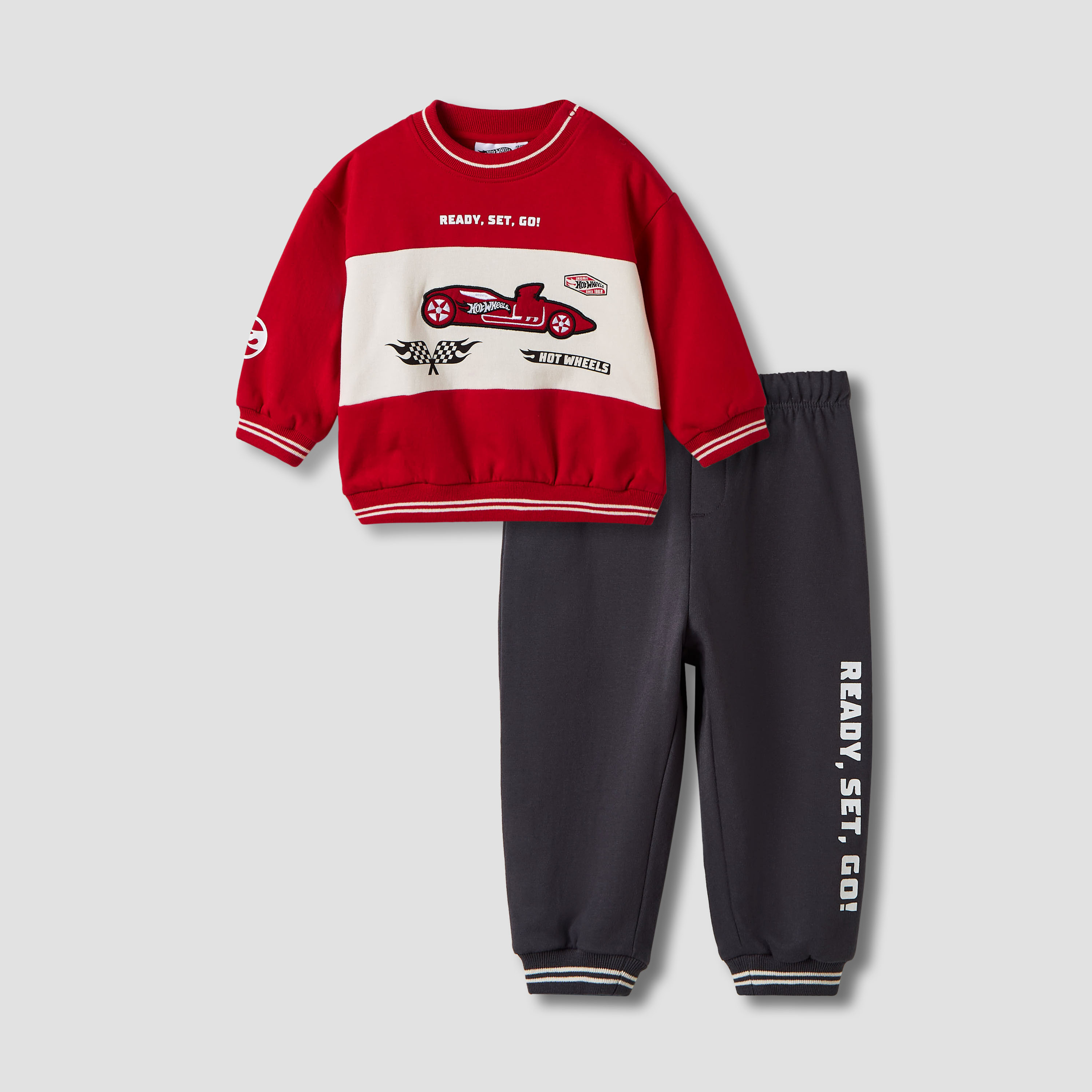 Hot Wheels Printed Sweatshirt and Joggers Set-baby-boys-clothing-winterwear-setsandcoords-image-1
