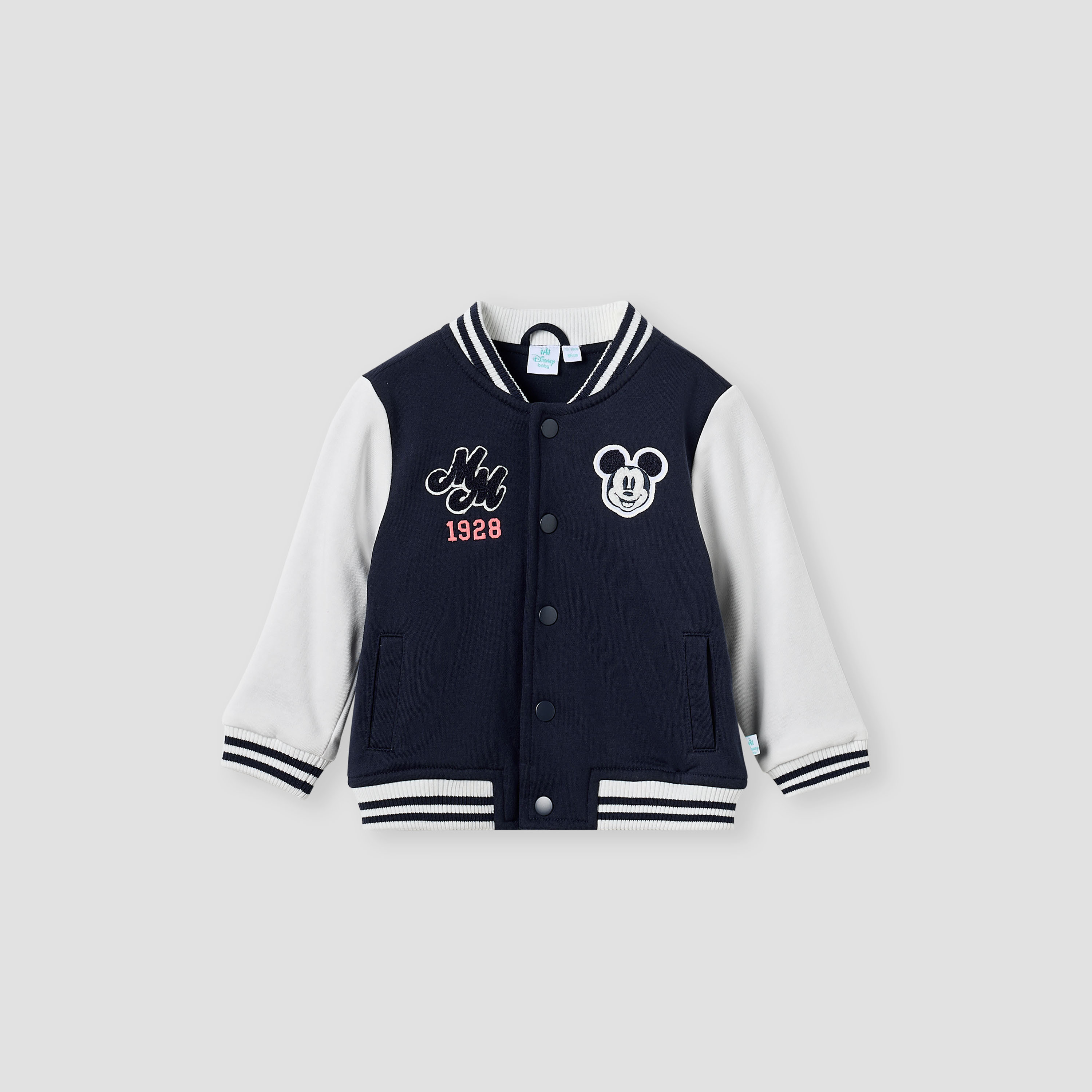 Disney Mickey Mouse Print Jacket with Long Sleeves and Button Closure-baby-boys-clothing-jacketsandblazers-image-1