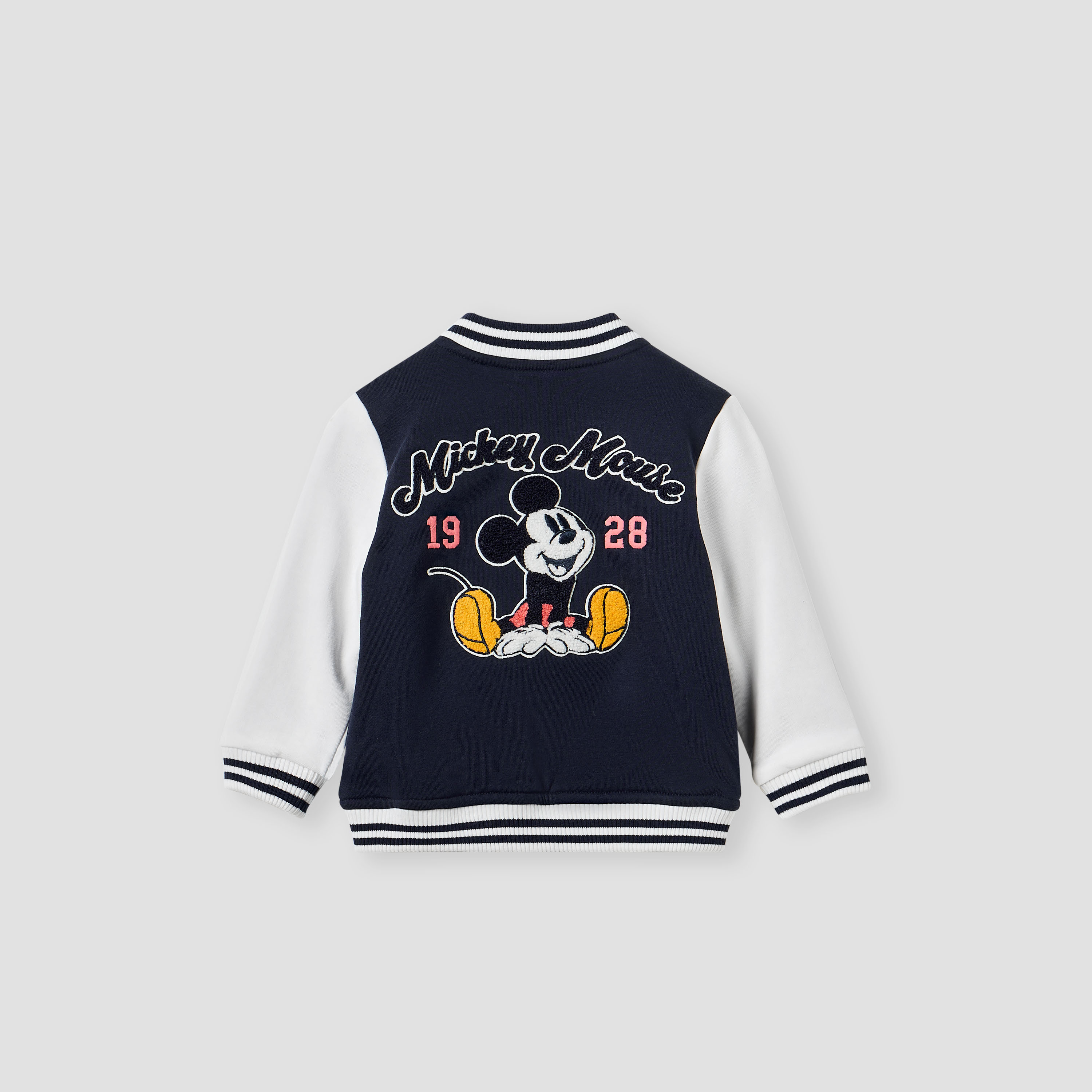 Disney Mickey Mouse Print Jacket with Long Sleeves and Button Closure-baby-boys-clothing-jacketsandblazers-image-2