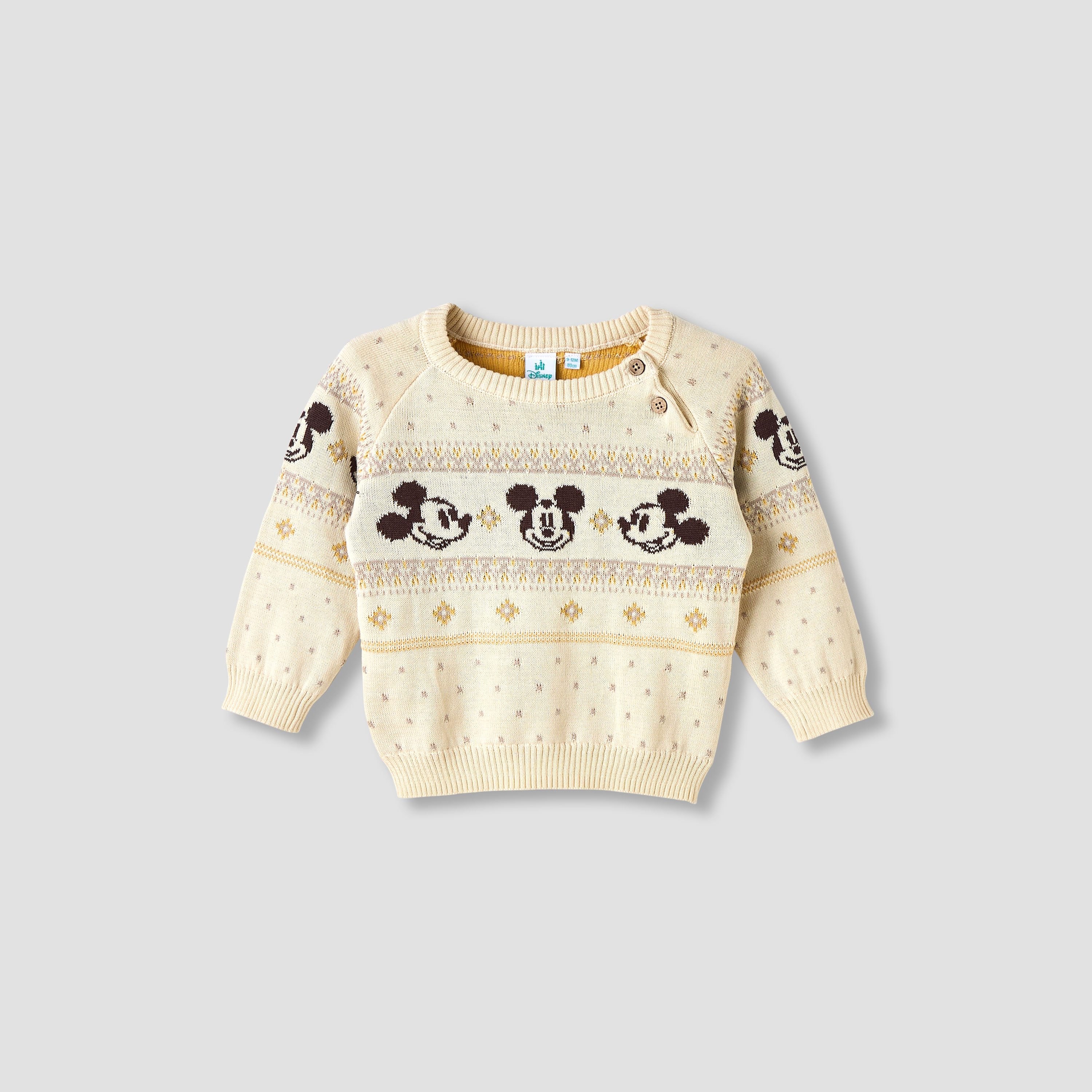Disney Boys Crew Neck Sweater with Mickey Mouse Fair Isle Texture - Long Sleeves-baby-boys-clothing-winterwear-jumpersandcardigans-image-2