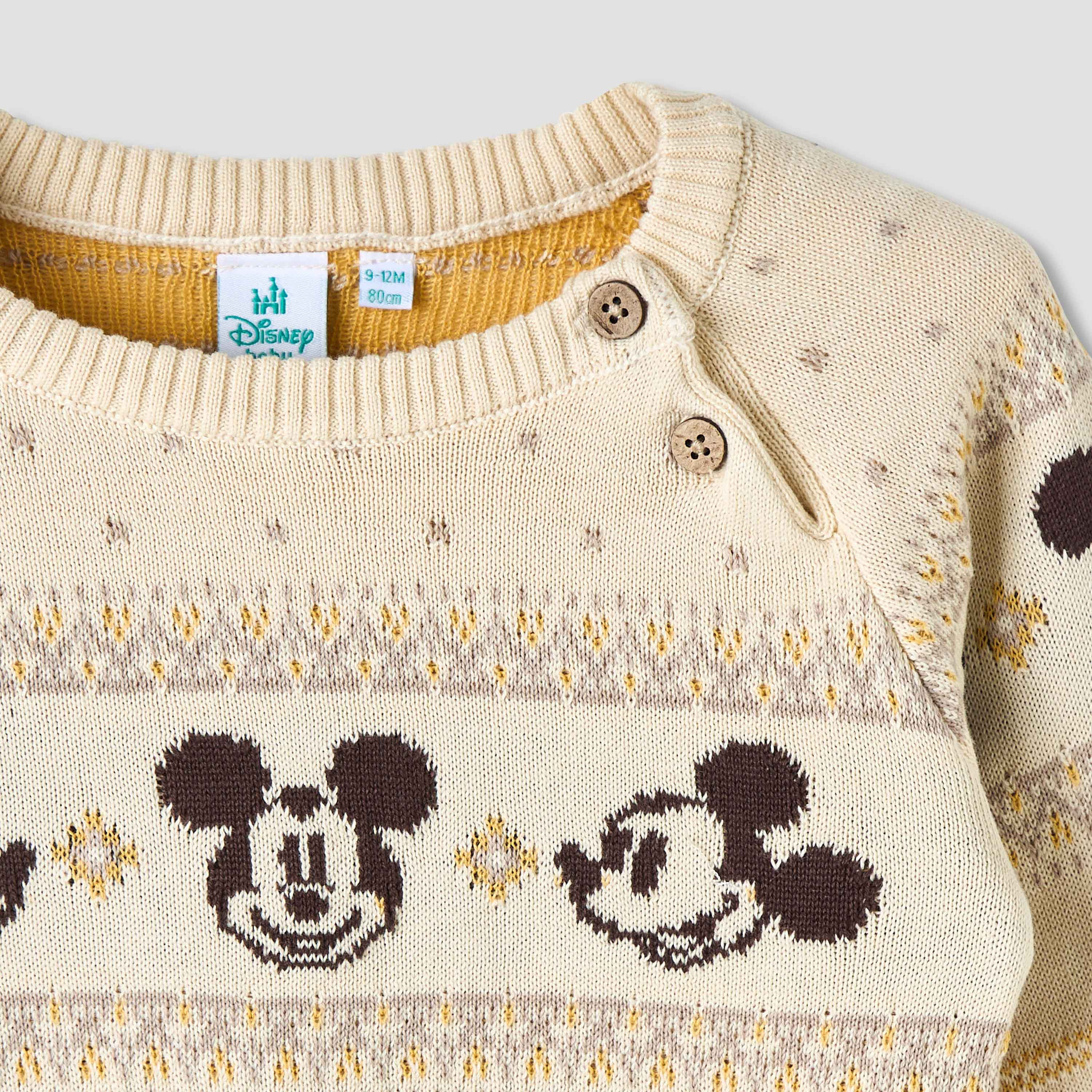 Disney Boys Crew Neck Sweater with Mickey Mouse Fair Isle Texture - Long Sleeves-baby-boys-clothing-winterwear-jumpersandcardigans-image-4