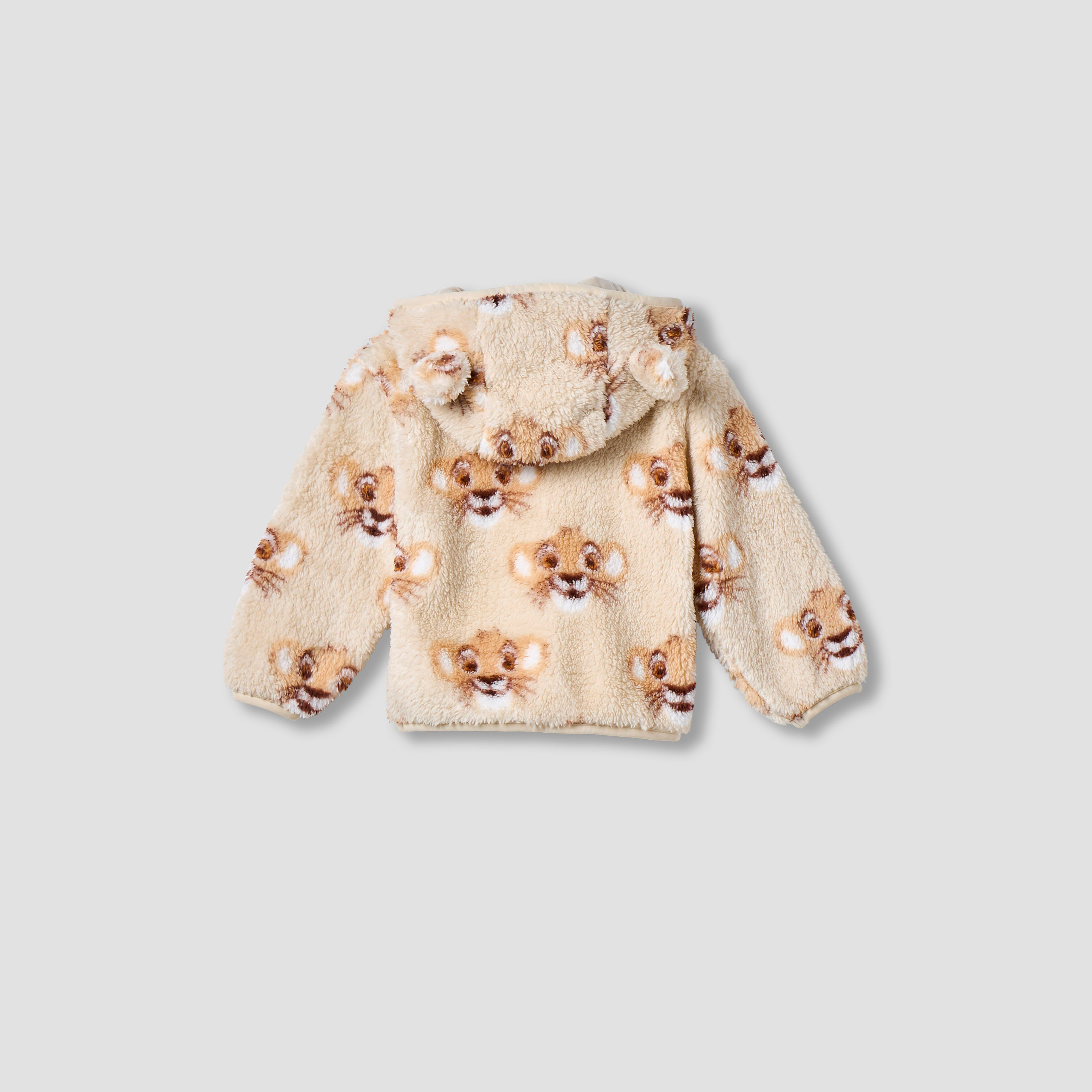 Disney Simba Print Zip Through Hooded Jacket with Long Sleeves-baby-boys-clothing-jacketsandblazers-image-2