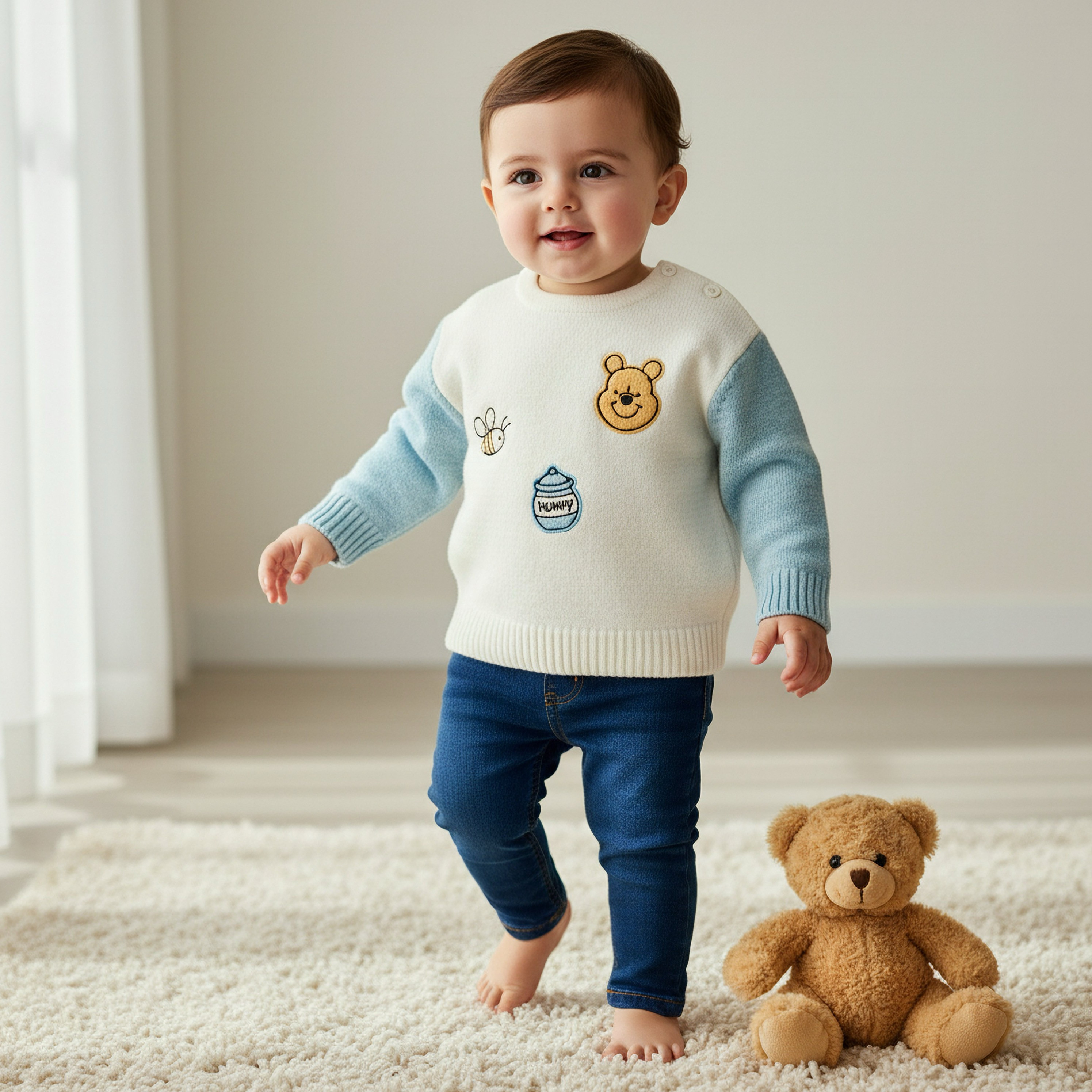 Disney Winnie The Pooh Applique Pullover with Long Sleeves-baby-boys-clothing-jumpersandcardigans-image-1