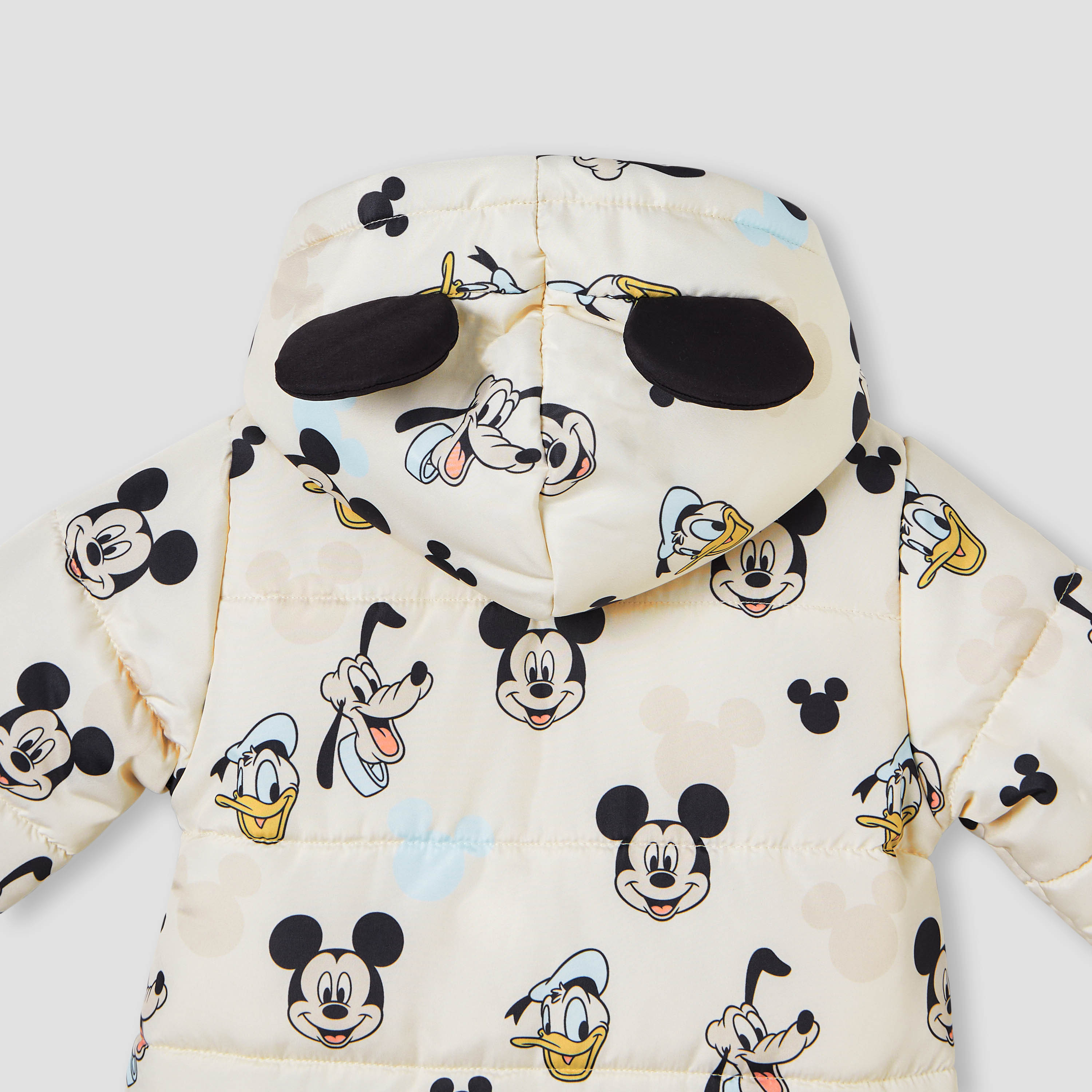 Disney Mickey and Friends Print Hooded Coverall with Long Sleeves and Zip Closure-baby-boys-clothing-nightwear-sleepsuits-image-4