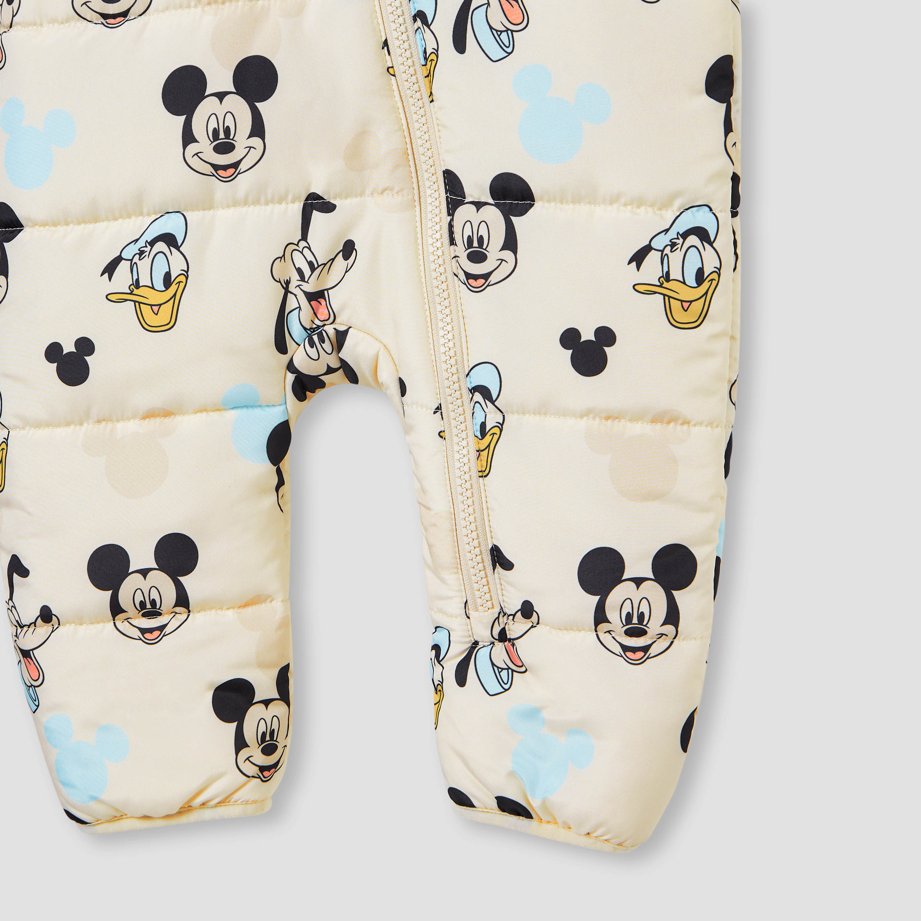 Disney Mickey and Friends Print Hooded Coverall with Long Sleeves and Zip Closure-baby-boys-clothing-nightwear-sleepsuits-image-5