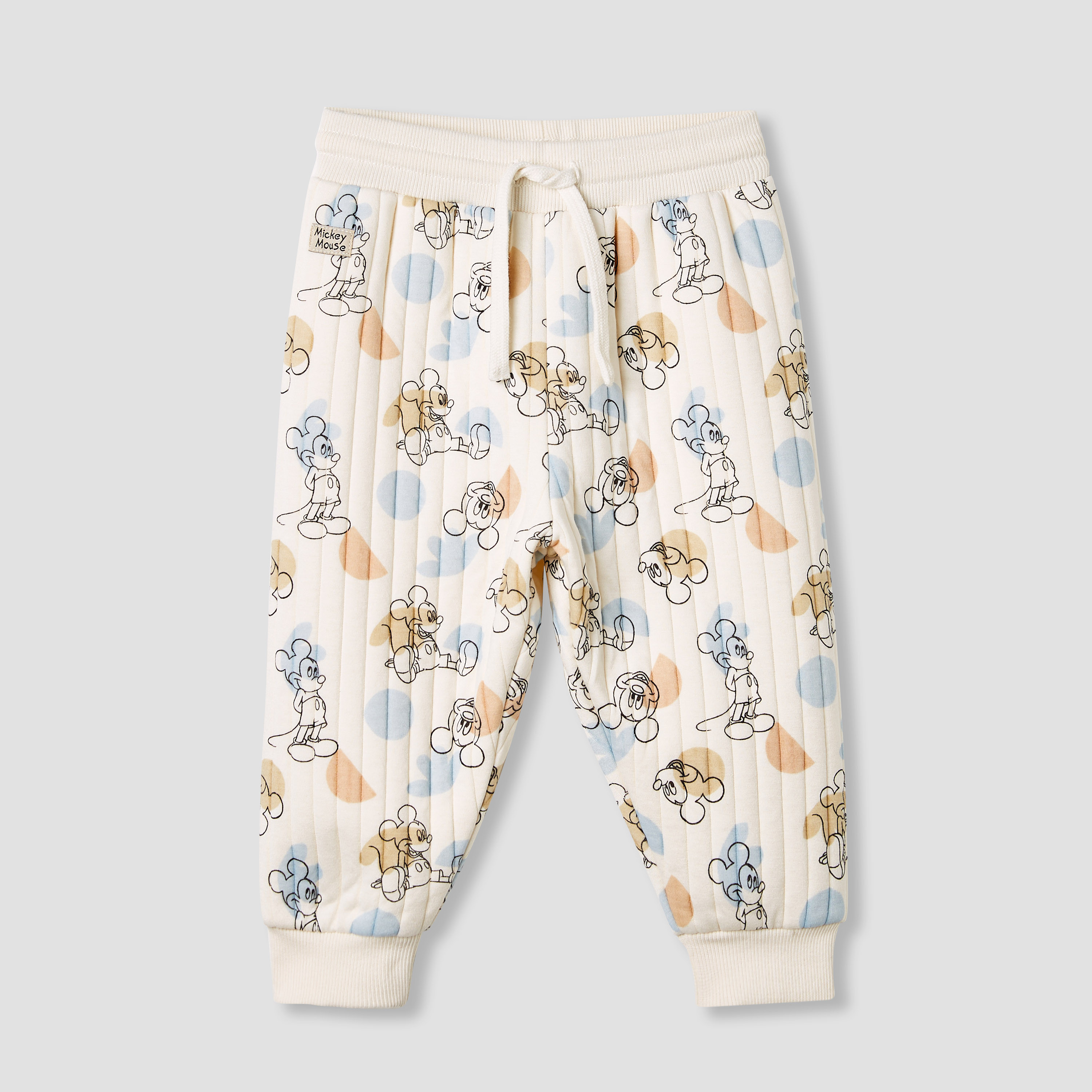 Disney Mickey Mouse Print Quilted Sweatshirt and Joggers Set-baby-boys-clothing-winterwear-setsandcoords-image-3