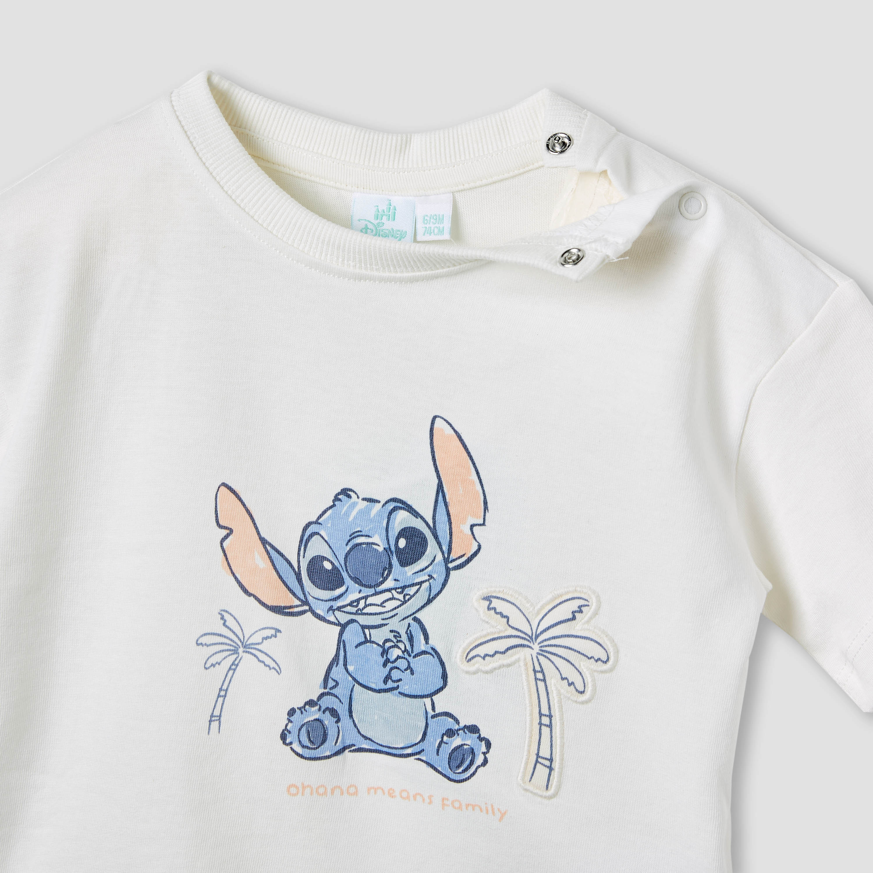 Disney Stitch Print T-shirt and Shorts Set-baby-boys-clothing-setsandcoords-image-4