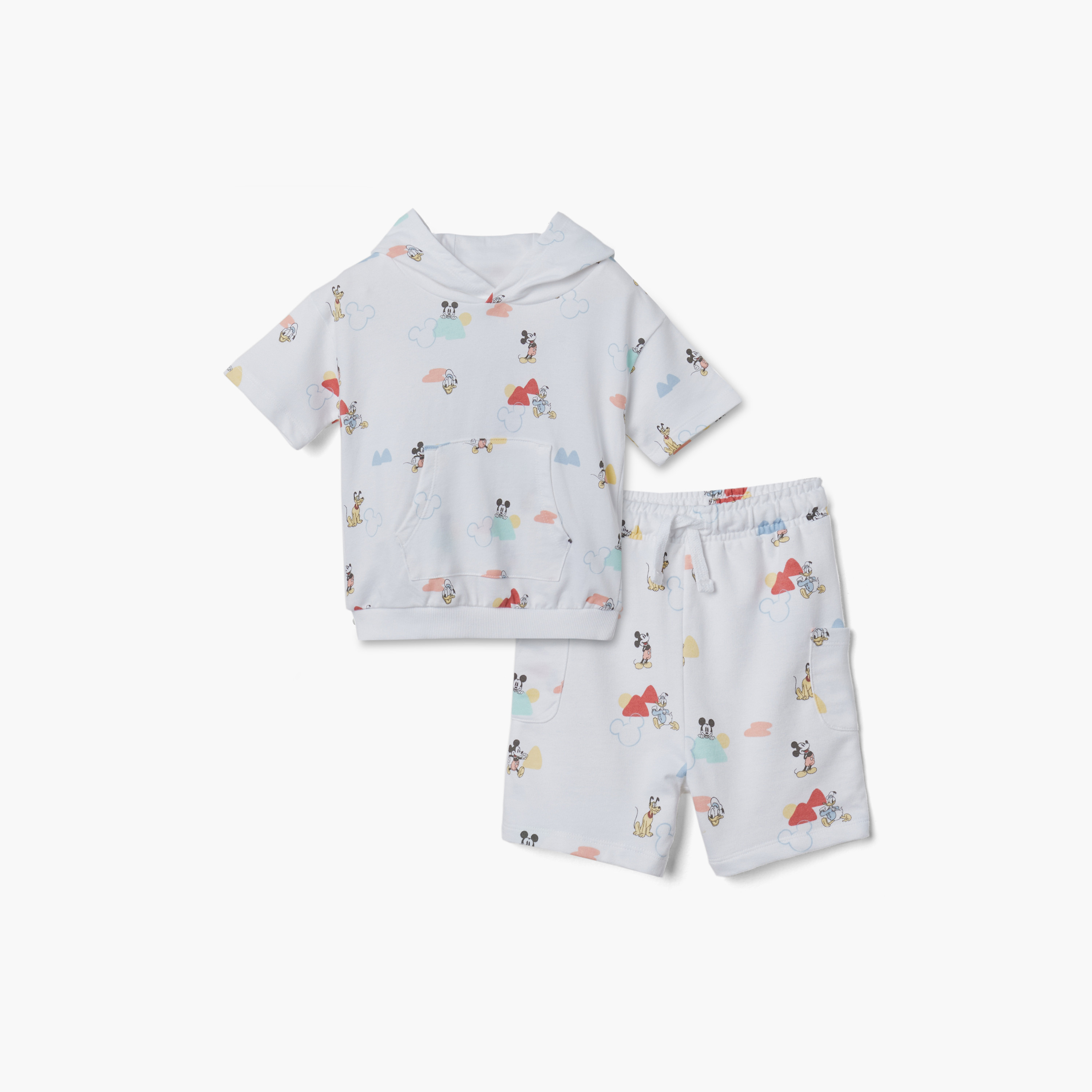 طقم شورت وهودي بطبعات ميكي ماوس ودونالد داك من ديزني-baby-boys-clothing-setsandcoords-image-1