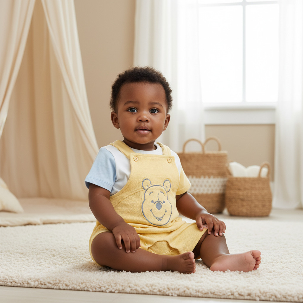 Disney Winnie-the-Pooh Embroidered Dungaree and T-Shirt Set-baby-boys-clothing-setsandcoords-image-8