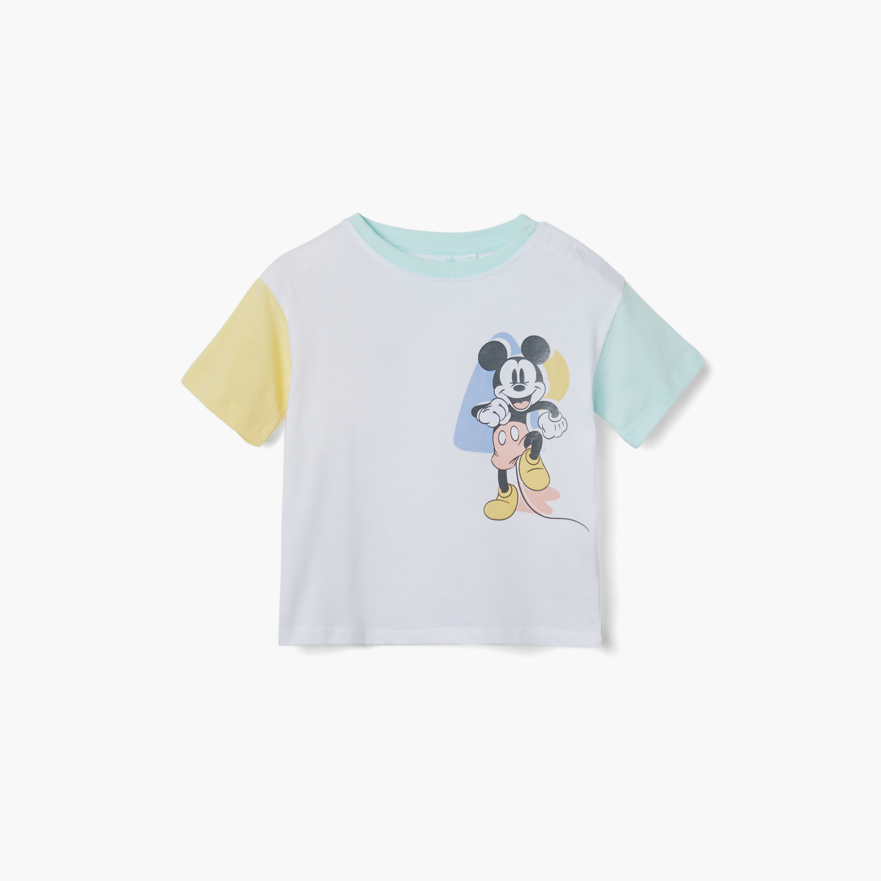Disney Mickey Mouse Print T-shirt and Shorts Set-baby-boys-clothing-setsandcoords-image-2
