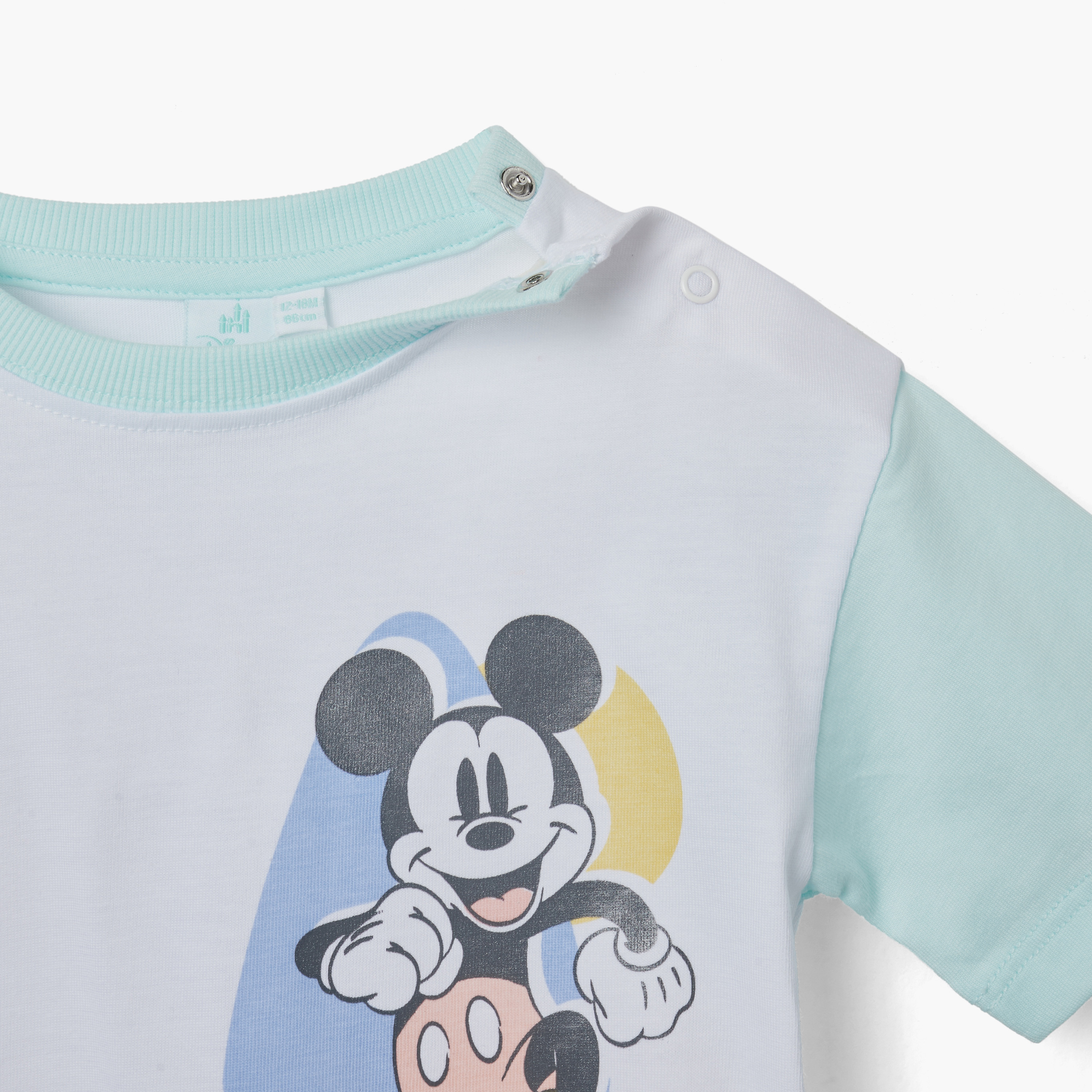 Disney Mickey Mouse Print T-shirt and Shorts Set-baby-boys-clothing-setsandcoords-image-4