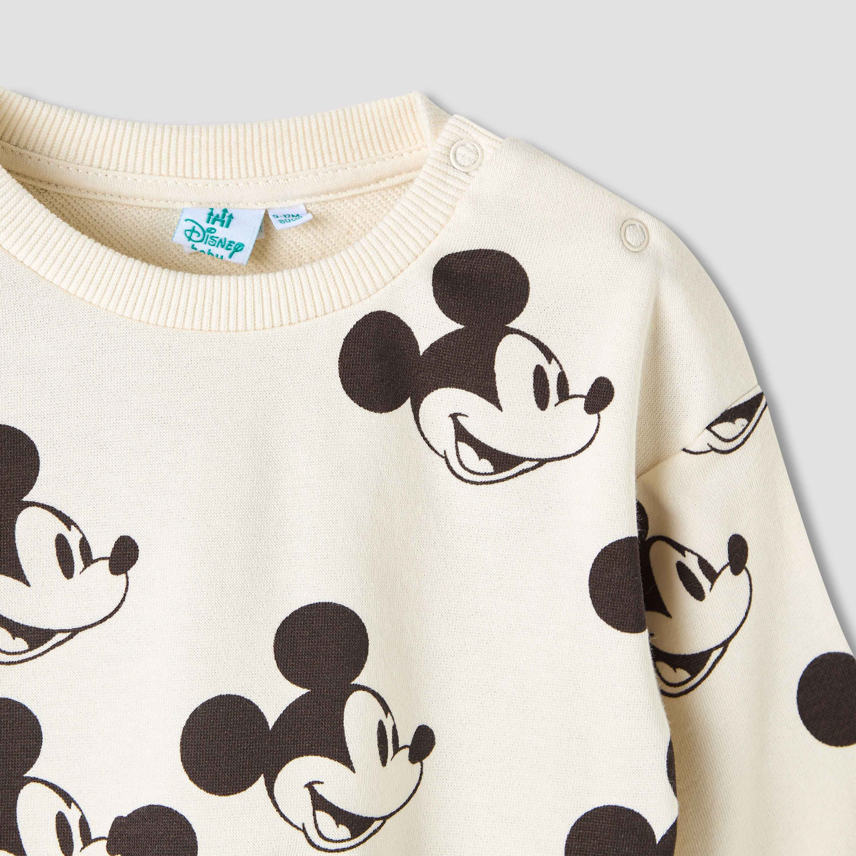 Disney Boys Sweatshirt and Joggers Set with Mickey Mouse Print - Cotton - Long Sleeves-baby-boys-clothing-winterwear-setsandcoords-image-4