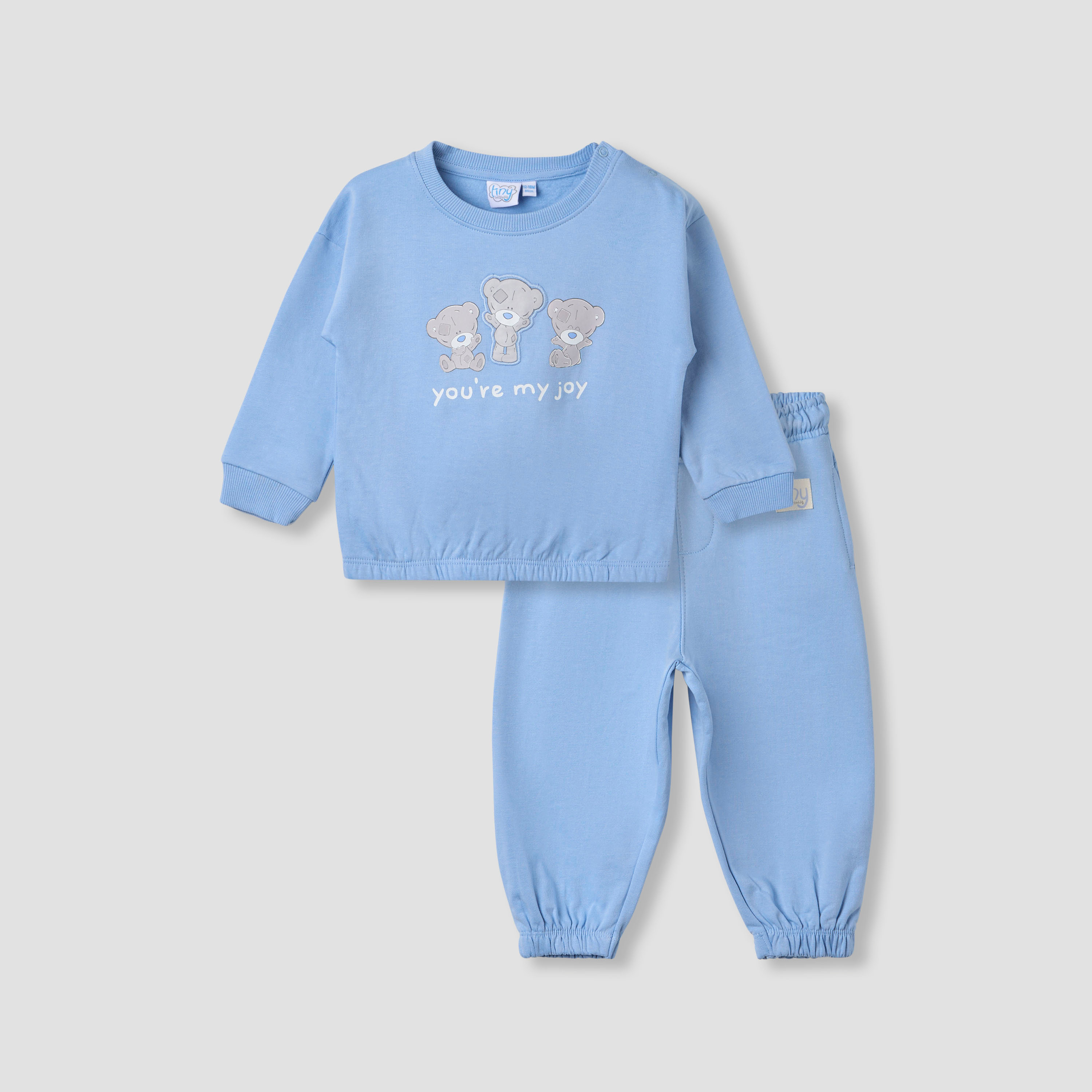 طقم سويت شيرت بزخارف وبنطلون رياضي من كارت بلانش-baby-boys-clothing-setsandcoords-image-1