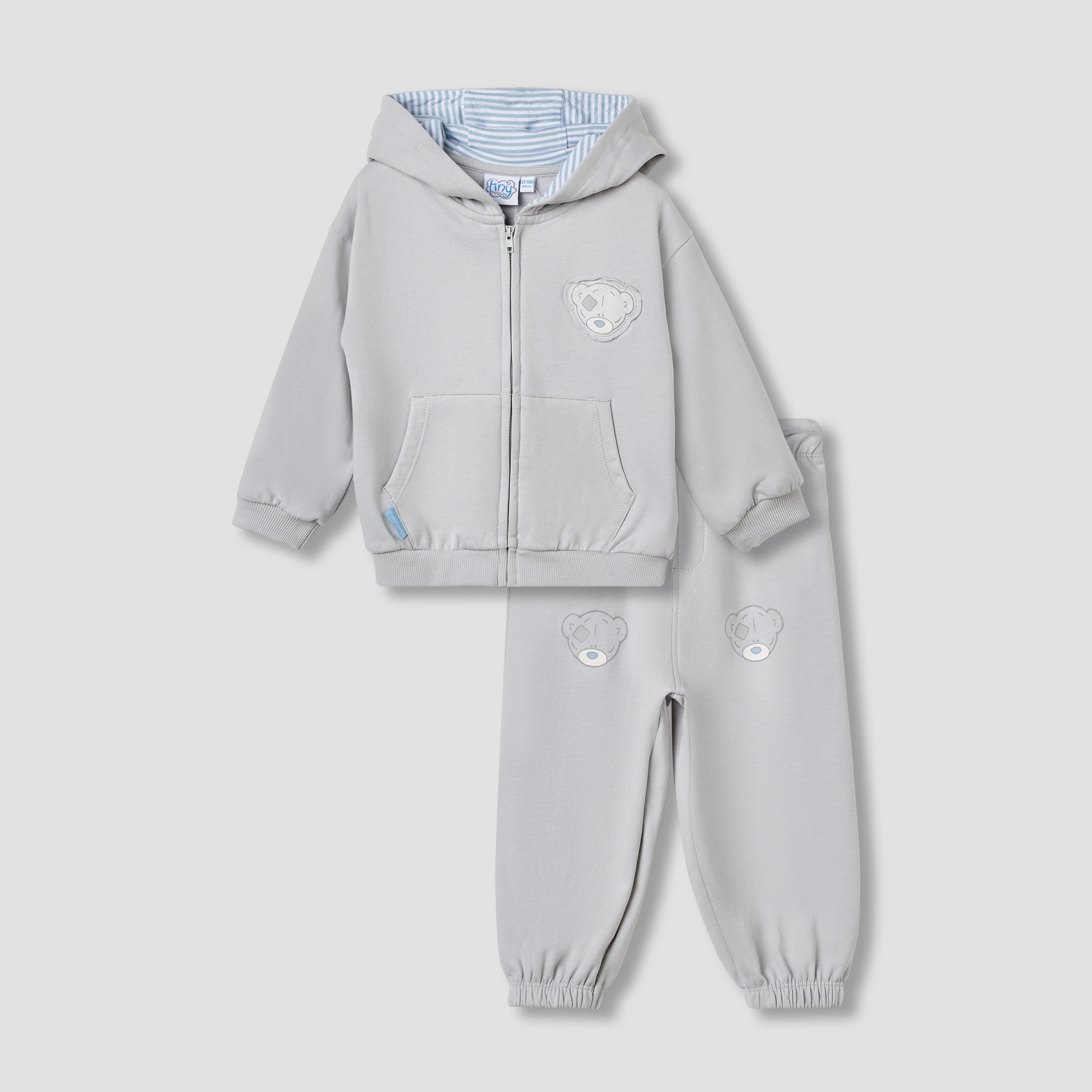 طقم بنطلون رياضي وسويت شيرت بقبعة وزخارف دب من كارت بلانش-baby-boys-clothing-setsandcoords-image-1