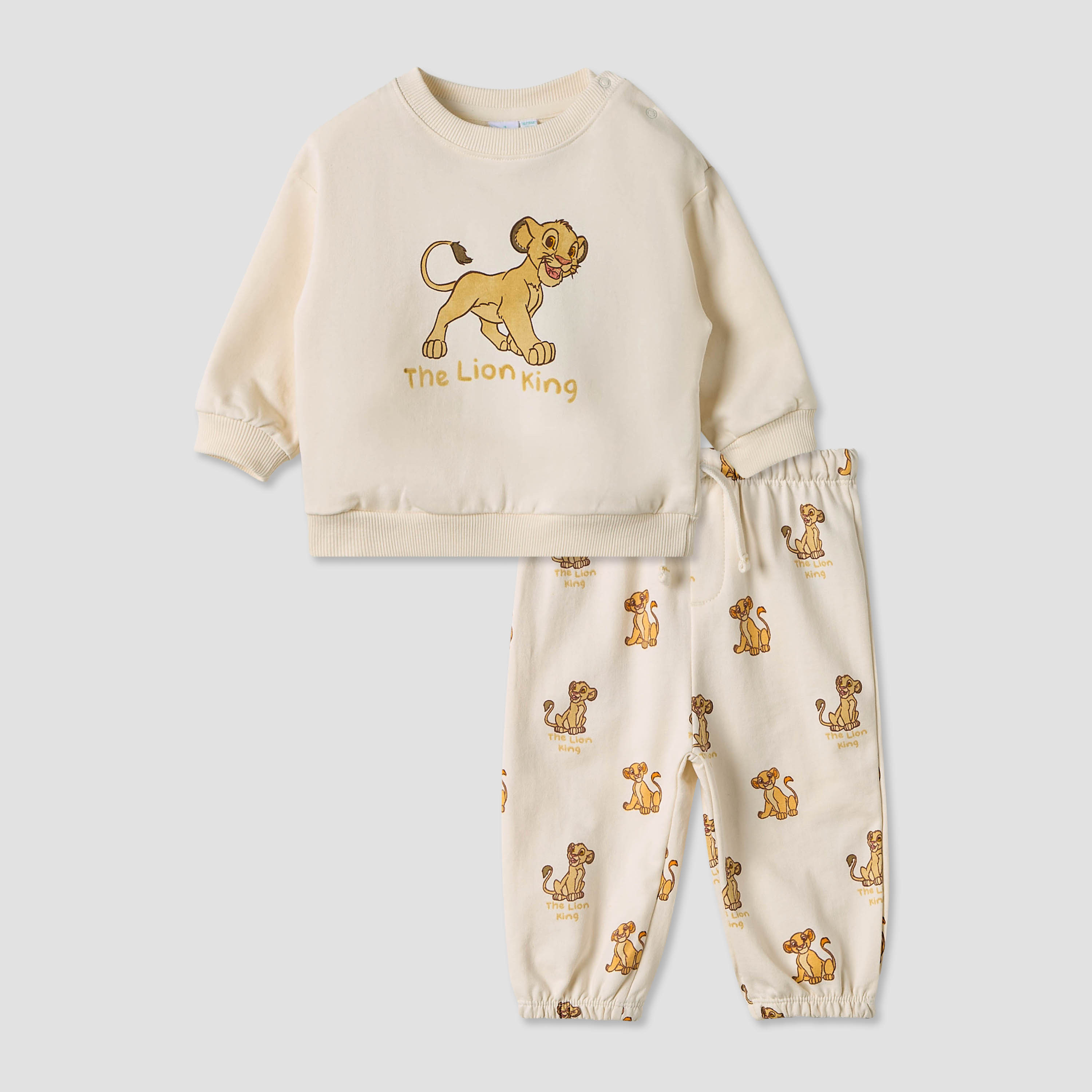 Disney Boys Sweatshirt and Joggers Set with Lion King Print - Cotton - Long Sleeves - Crew Neck-baby-boys-clothing-winterwear-setsandcoords-image-1