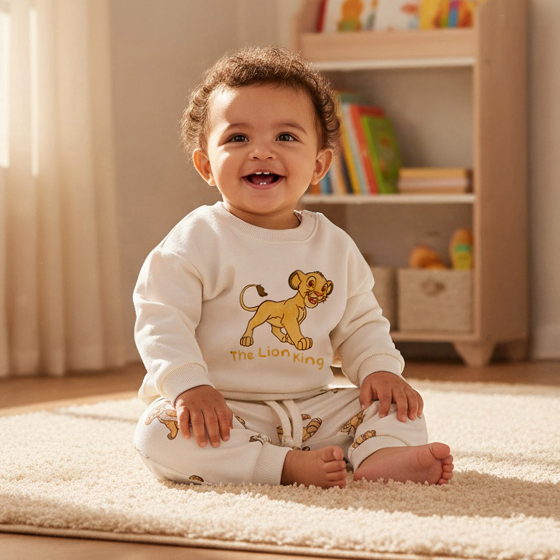 Disney Boys Sweatshirt and Joggers Set with Lion King Print - Cotton - Long Sleeves - Crew Neck-baby-boys-clothing-winterwear-setsandcoords-image-9