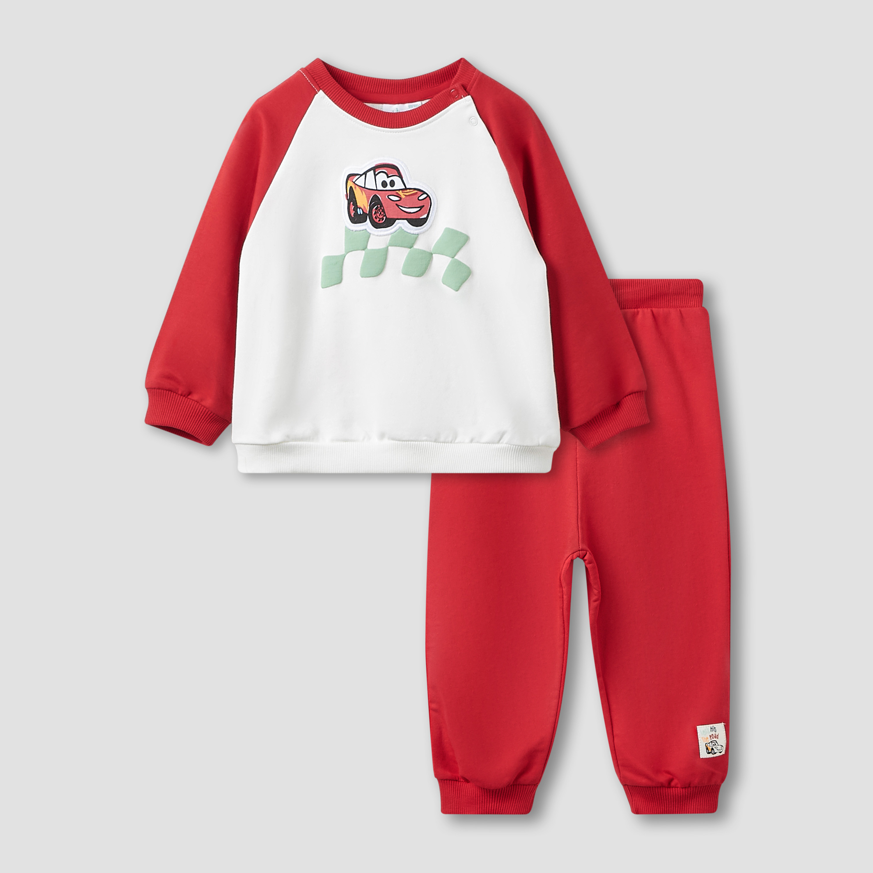 Disney Boys Sweatshirt and Joggers Set with Lightning McQueen Print - Cotton - Long Sleeves-baby-boys-clothing-setsandcoords-image-1