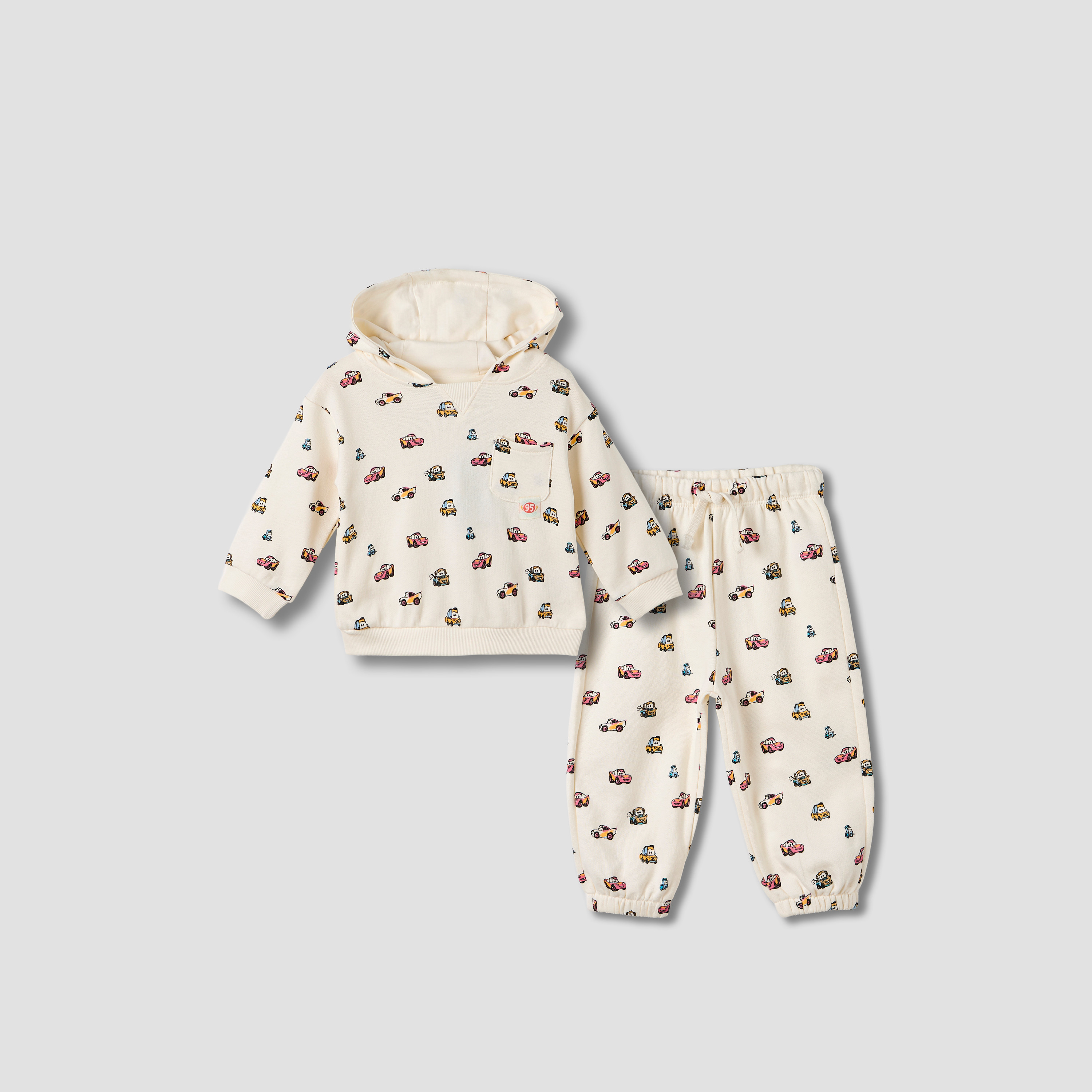 Disney Cars Print Hooded Sweatshirt and Jogger Set-baby-boys-clothing-setsandcoords-image-1