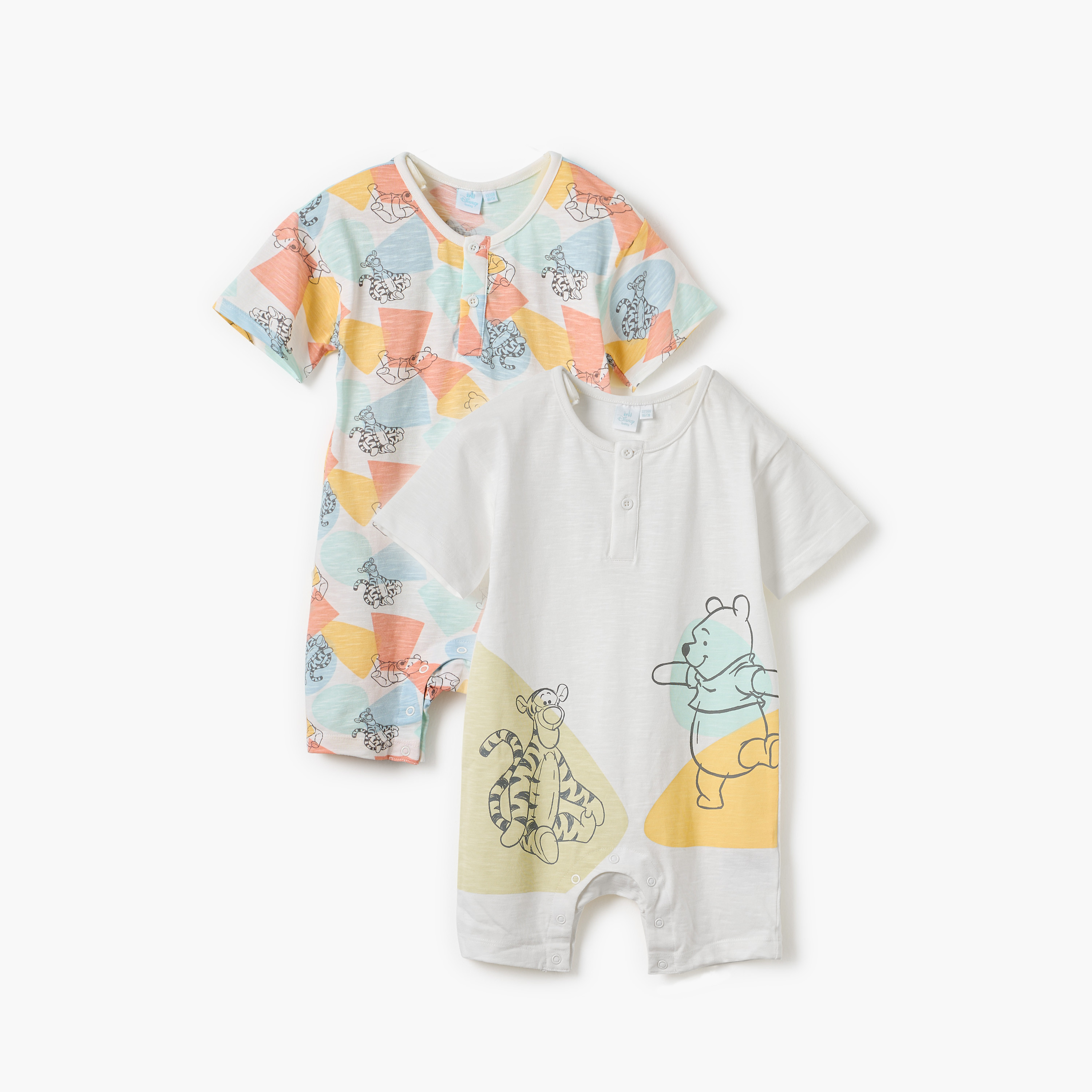 أفرولات بطبعات ويني ذا بوه وأزرار كبس من ديزني - طقم من قطعتين-baby-boys-clothing-rompers-image-1