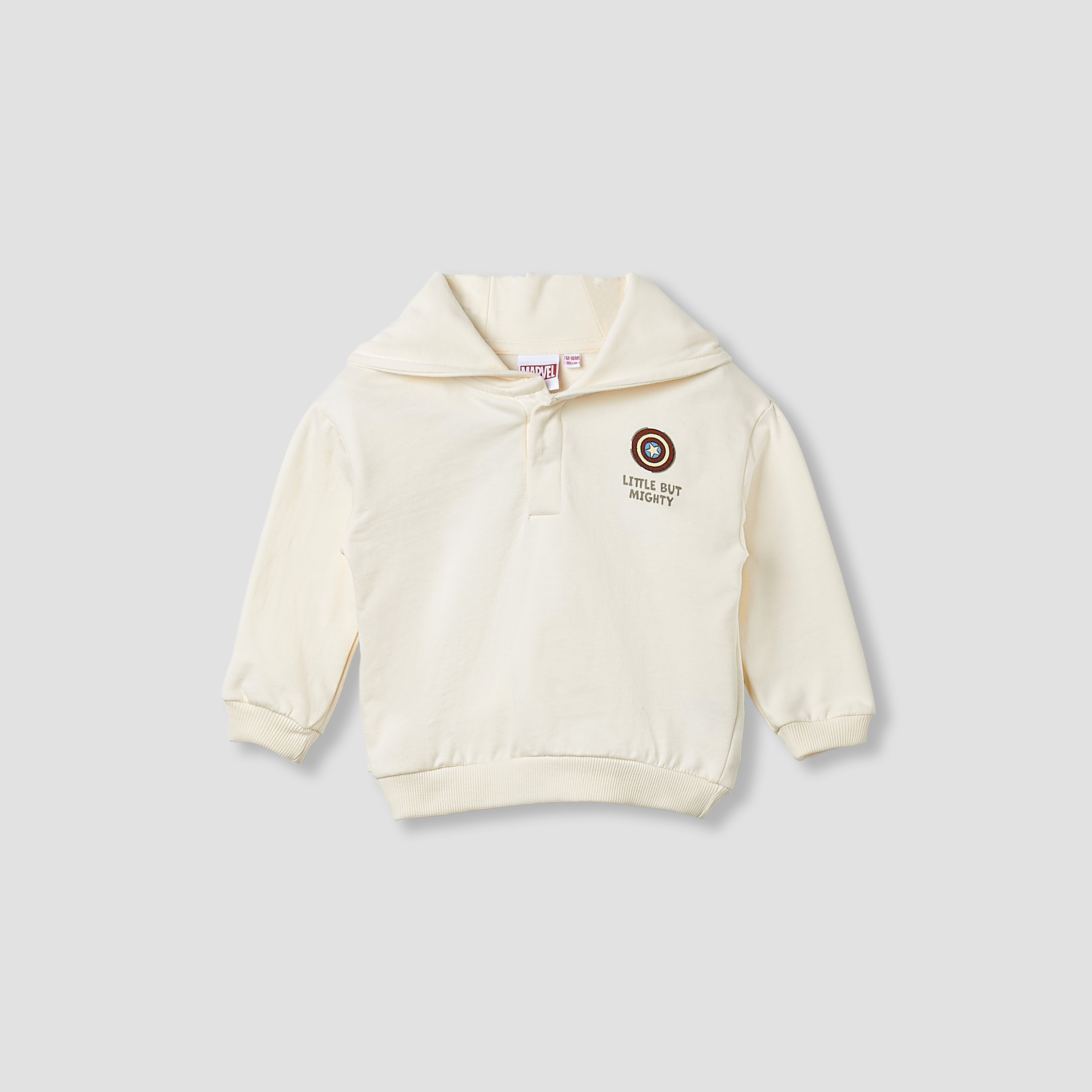 Boys Sweatshirt and Joggers Set with Avengers Print - Cotton - Long Sleeves - Hood-baby-boys-clothing-winterwear-setsandcoords-image-2