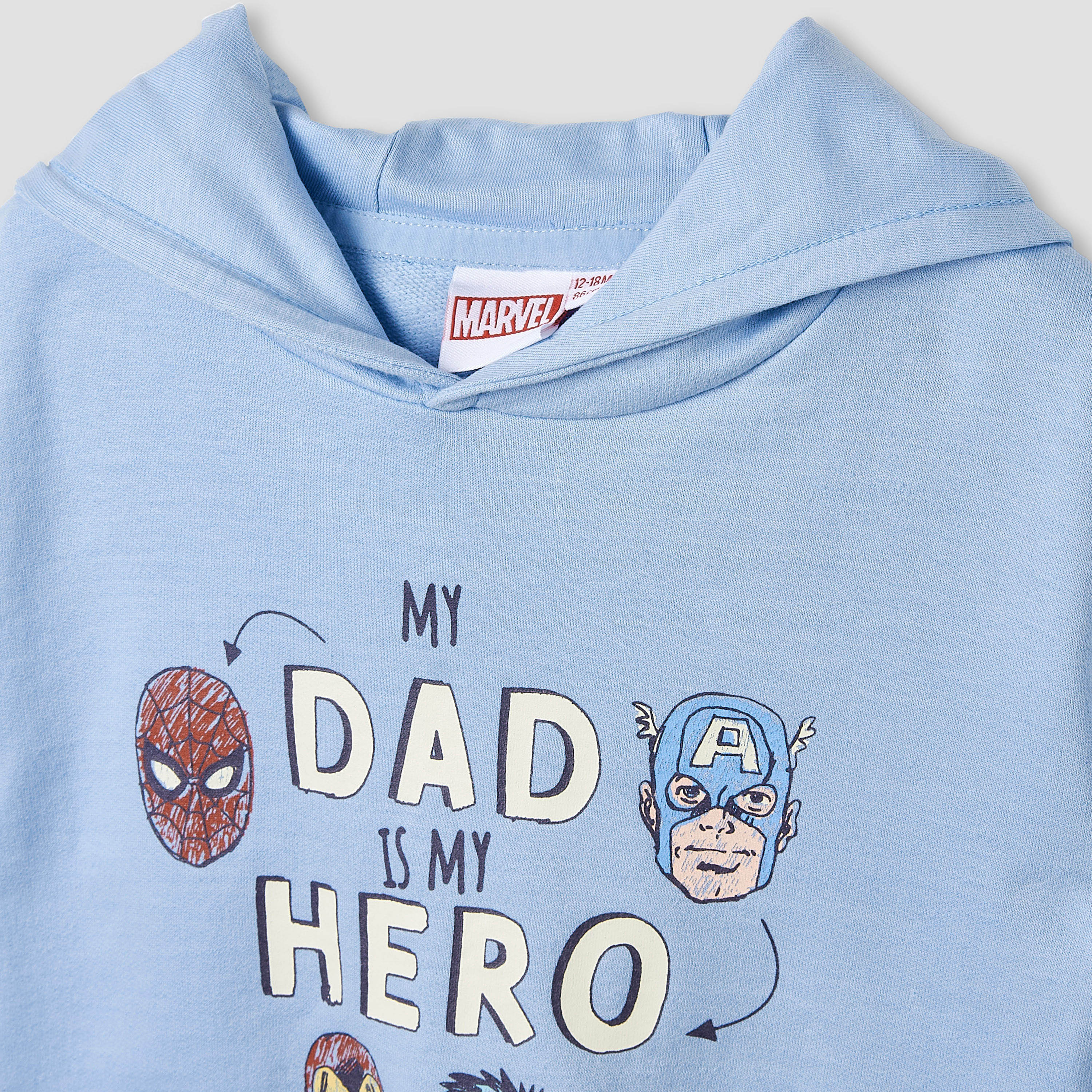 Boys Sweatshirt and Joggers Set with Avengers Print - Cotton - Long Sleeves - Hood-baby-boys-clothing-winterwear-setsandcoords-image-5
