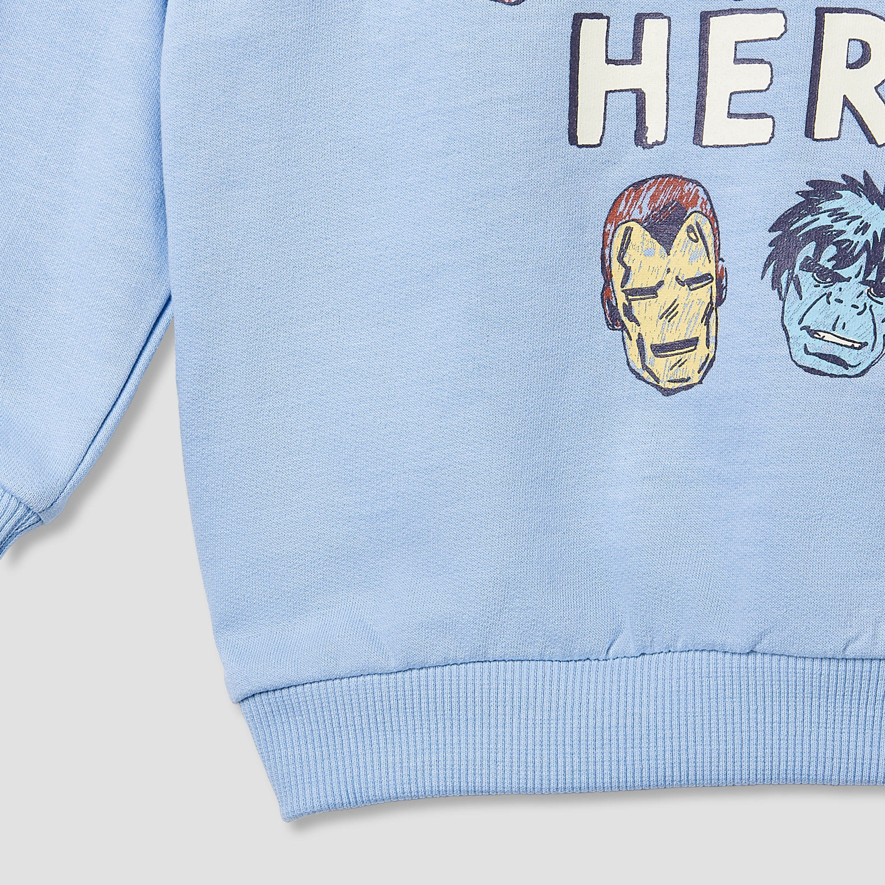Boys Sweatshirt and Joggers Set with Avengers Print - Cotton - Long Sleeves - Hood-baby-boys-clothing-winterwear-setsandcoords-image-6