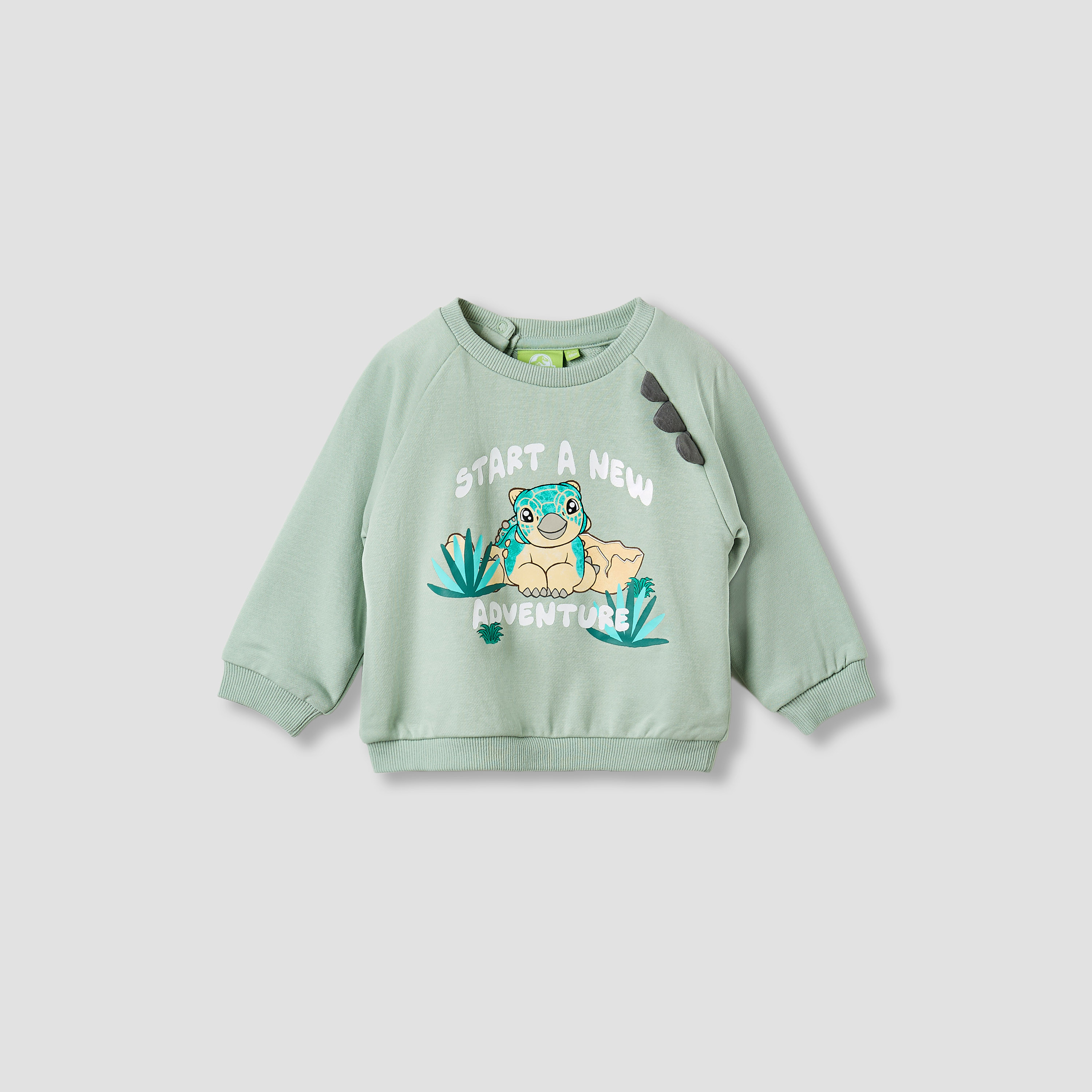 Boys Sweatshirt and Joggers Set with Dinosaur Print - Cotton - Long Sleeves - Crew Neck-baby-boys-clothing-setsandcoords-image-2