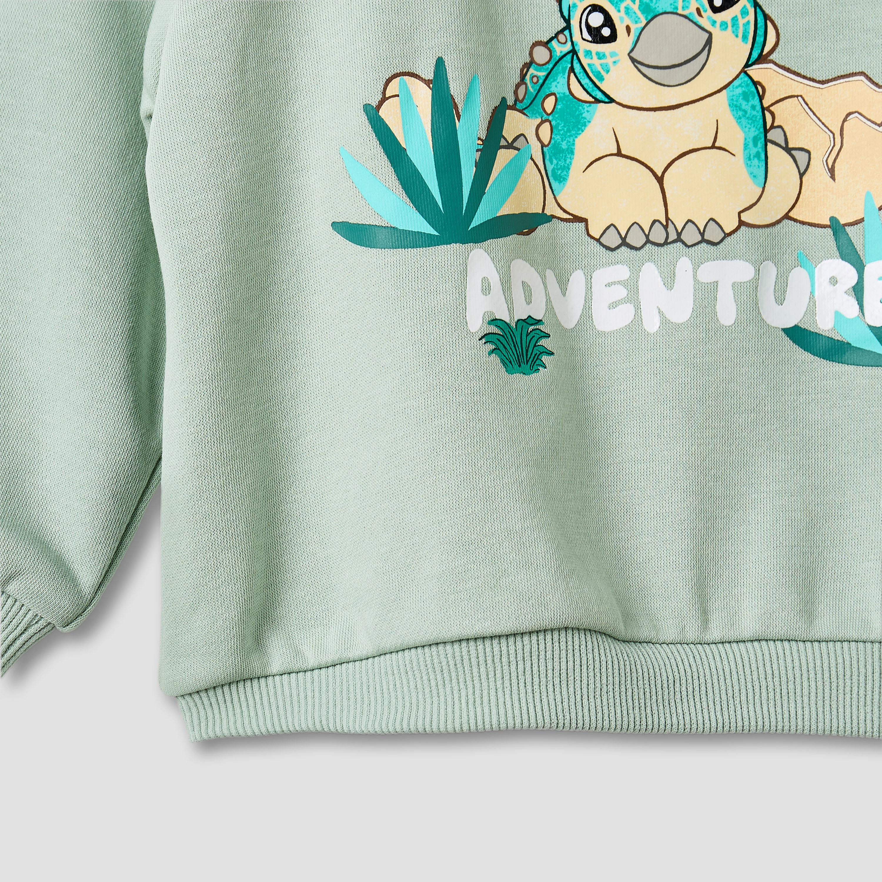 Boys Sweatshirt and Joggers Set with Dinosaur Print - Cotton - Long Sleeves - Crew Neck-baby-boys-clothing-setsandcoords-image-5