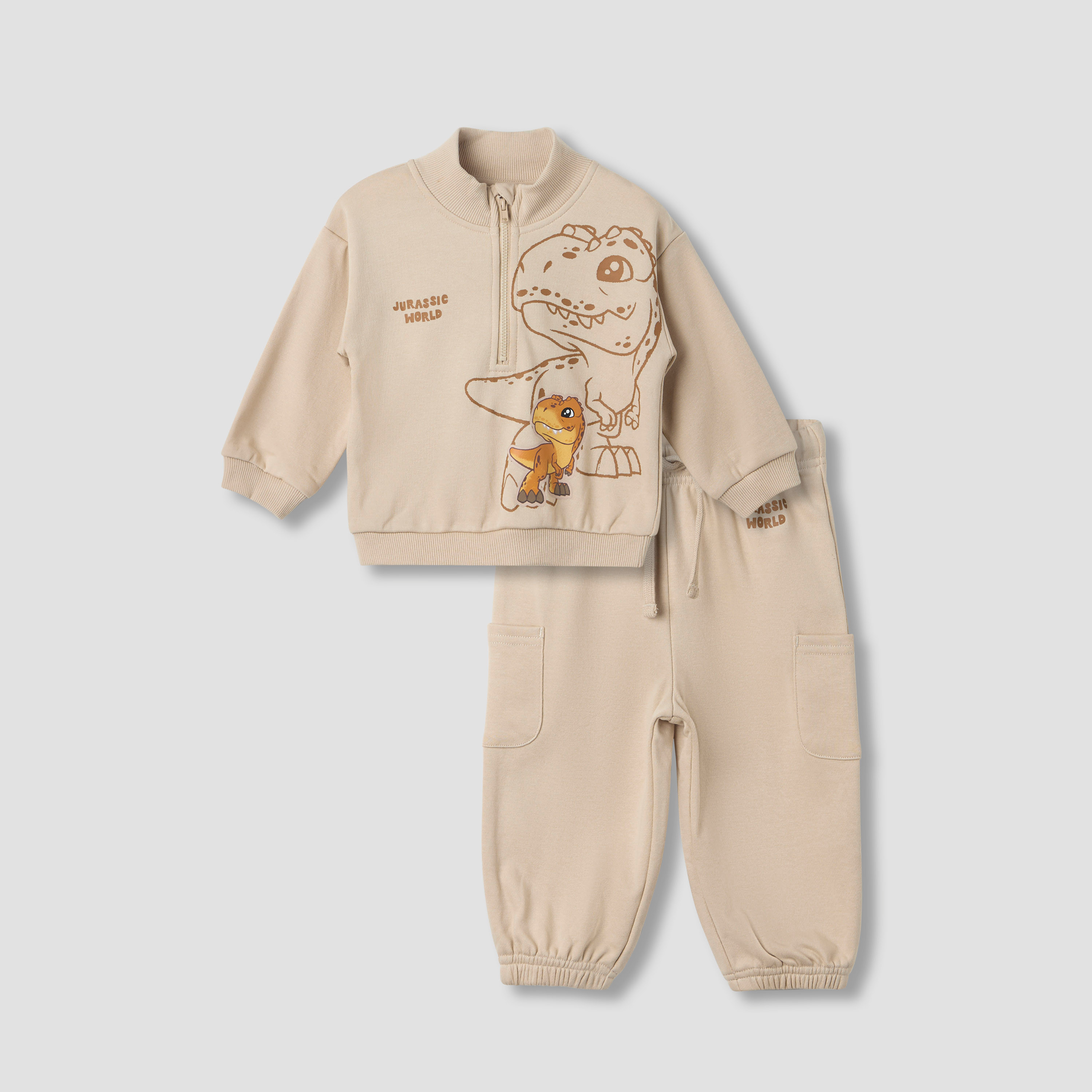 Dinosaur Print Sweatshirt and Joggers Set-baby-boys-clothing-setsandcoords-image-1