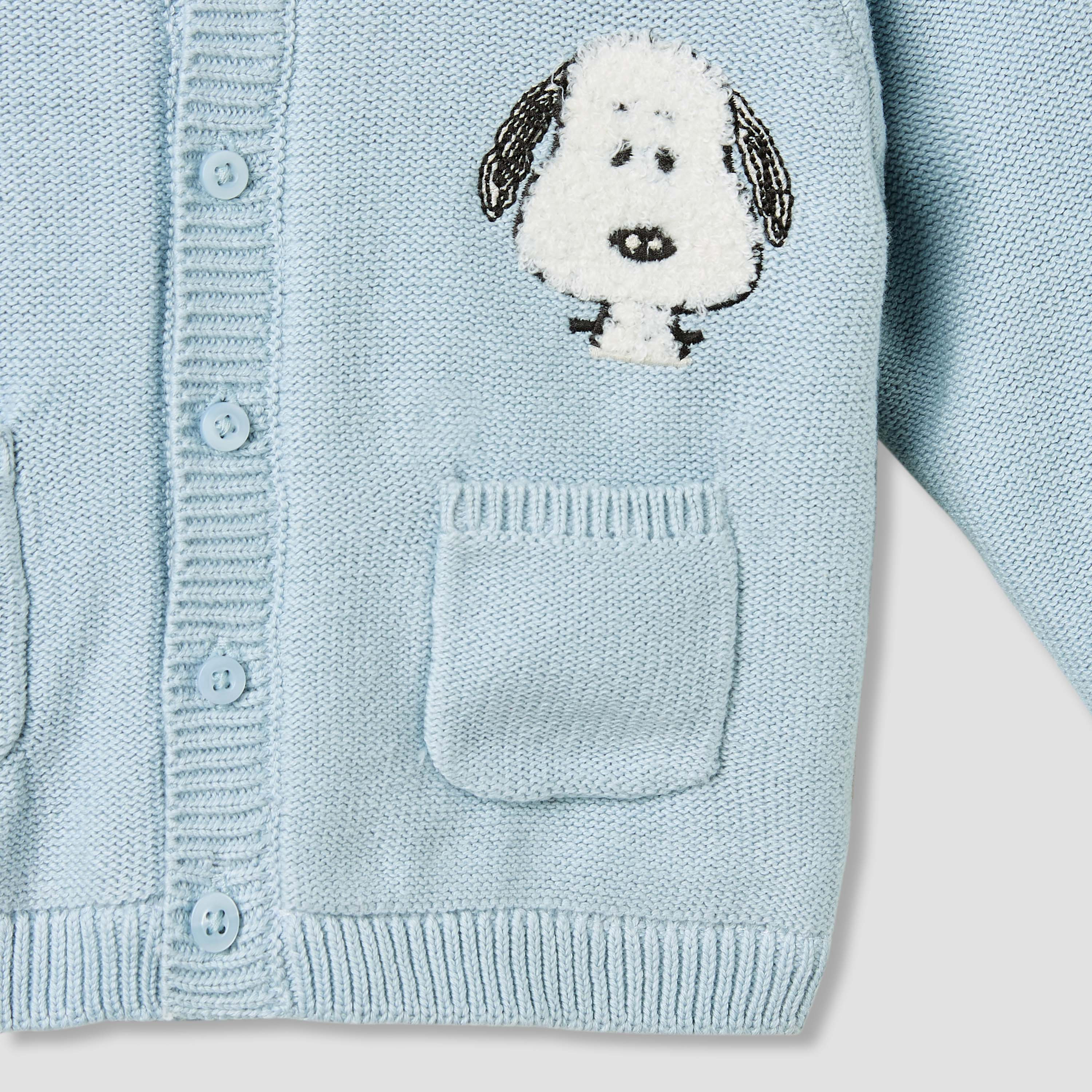 Snoopy Embroidered Hooded Cardigan with Long Sleeves-baby-boys-clothing-winterwear-jumpersandcardigans-image-5