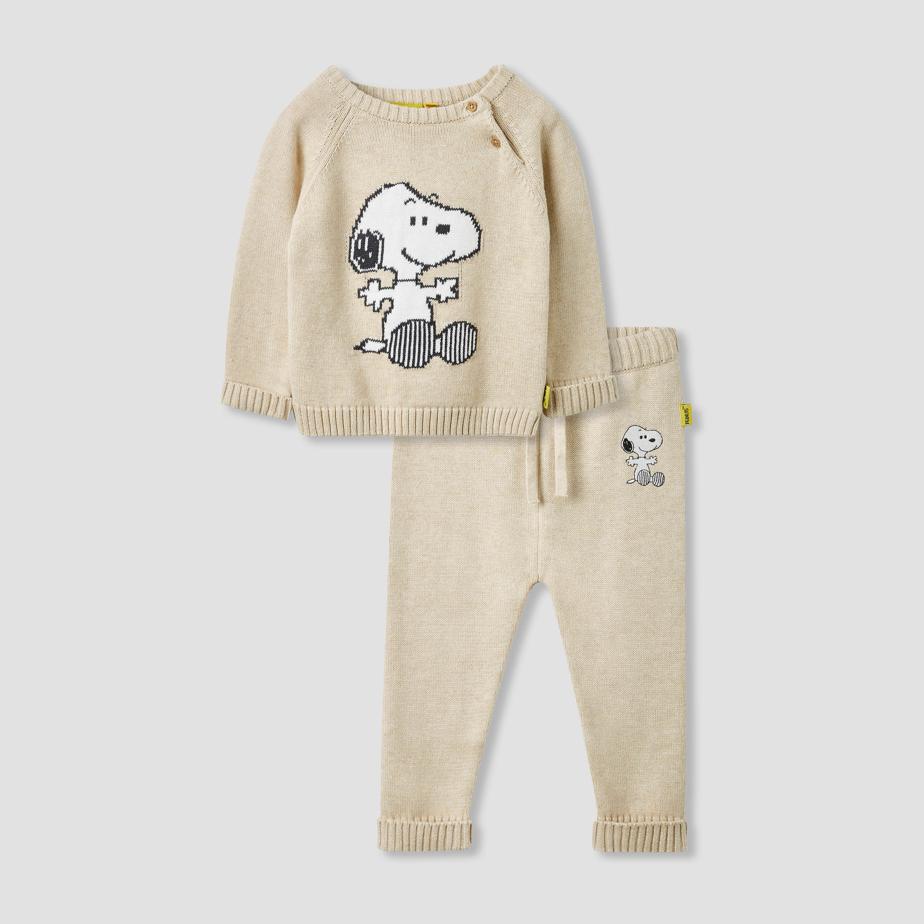 Snoopy Print Sweater and Pants Set-baby-boys-clothing-winterwear-setsandcoords-image-1