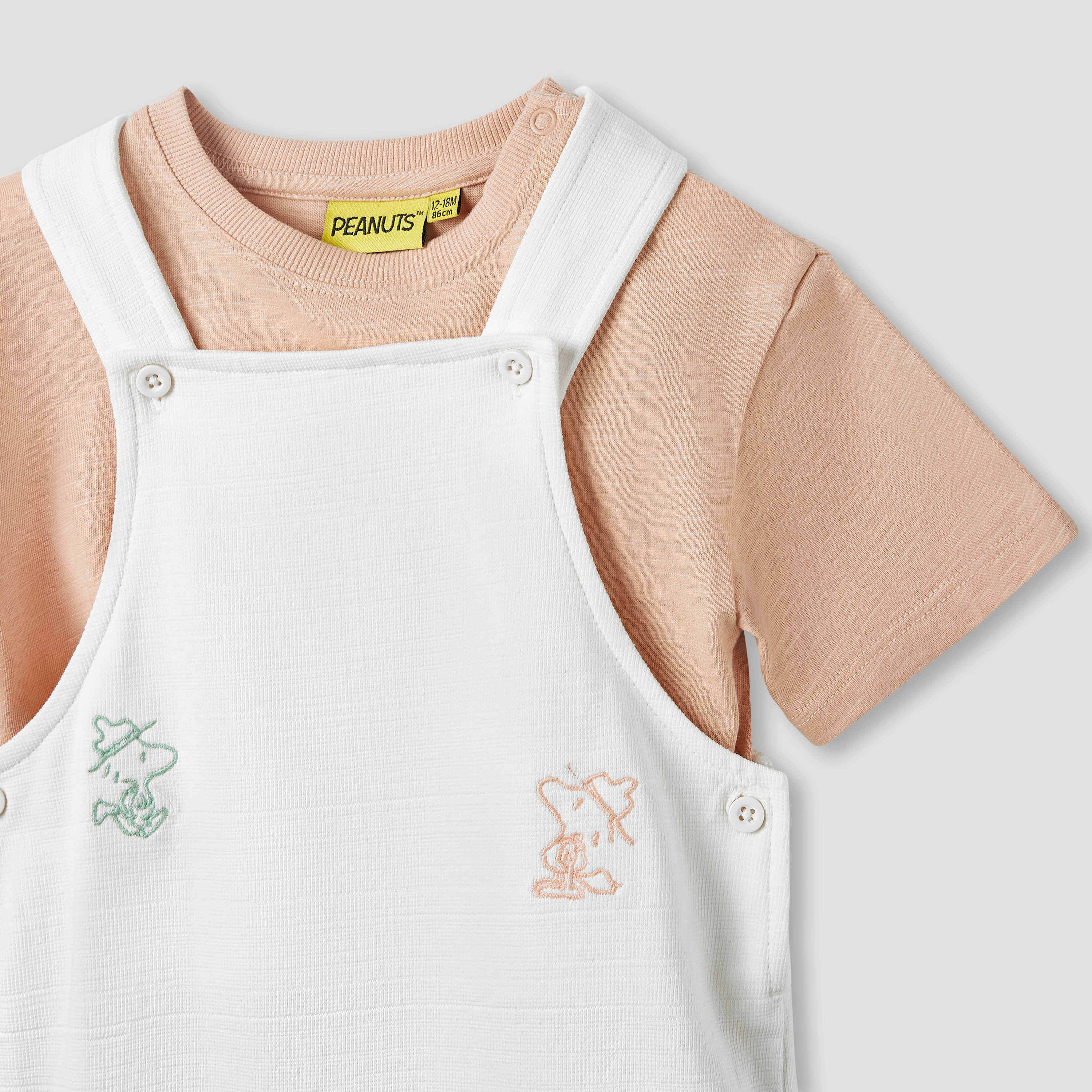 Snoopy Print Dungaree and T-shirt Set-baby-boys-clothing-setsandcoords-image-4