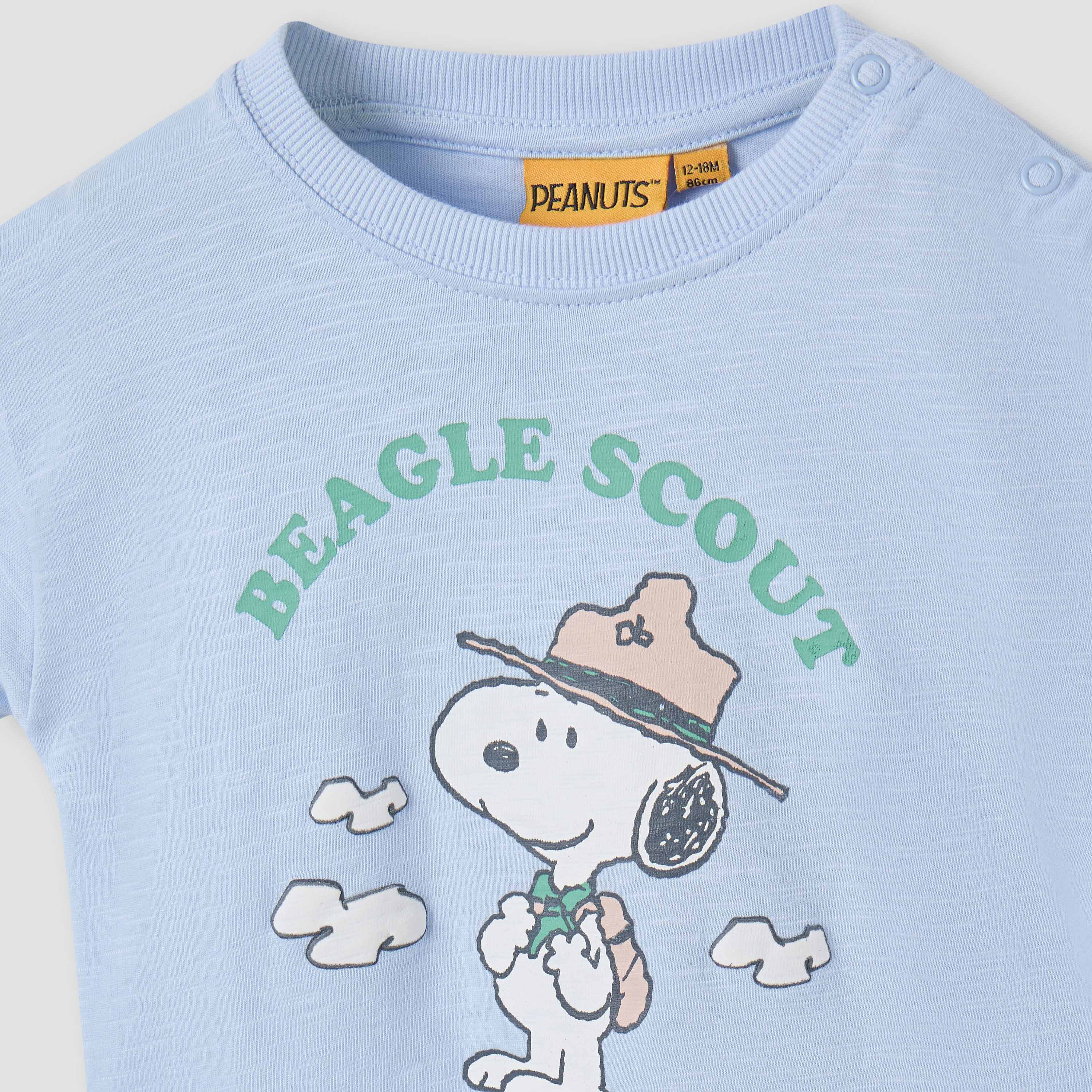 Snoopy Print T-shirt and Shorts Set-baby-boys-clothing-setsandcoords-image-4