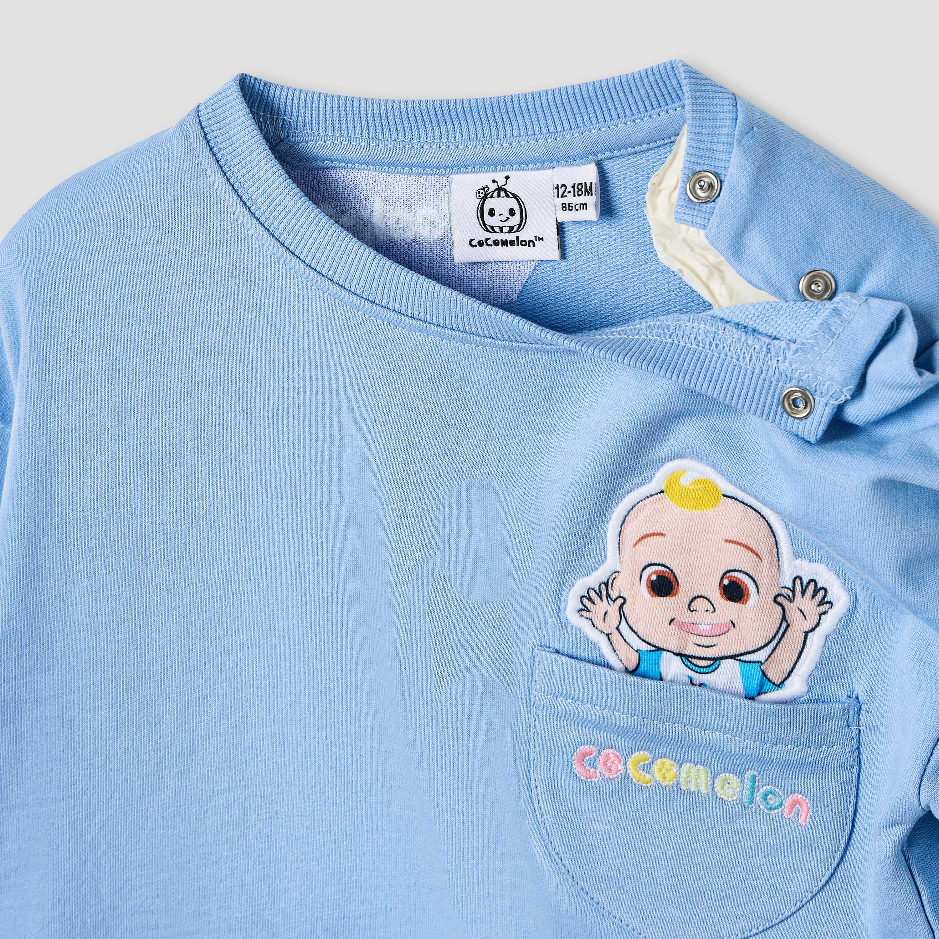 MoonBug Boys Sweatshirt and Joggers Set with Cocomelon Print - Cotton - Long Sleeves - Crew Neck-baby-boys-clothing-winterwear-setsandcoords-image-4