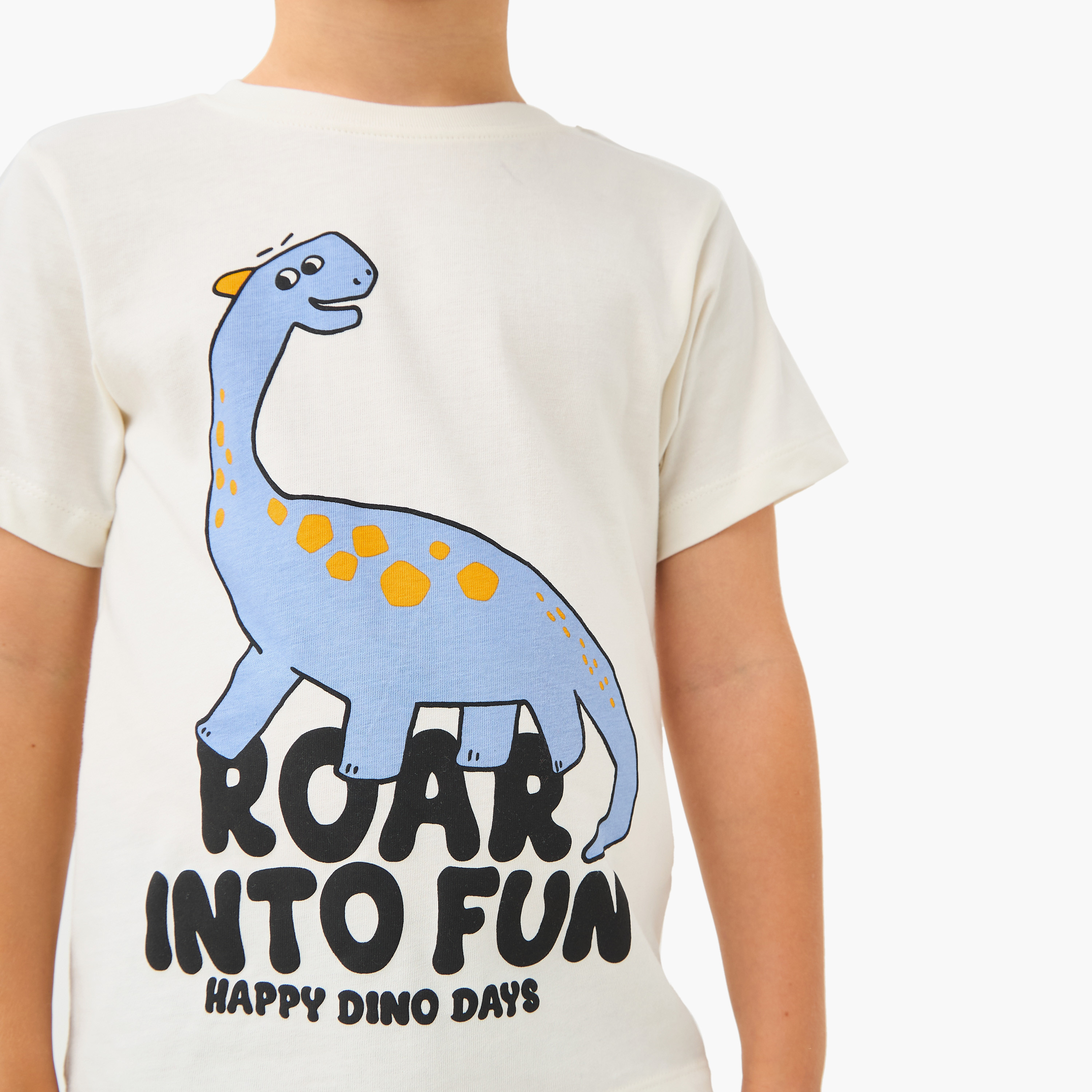 Juniors Dino Print T-shirt with Short Sleeves-boys-clothing-tshirtsandpolos-image-4