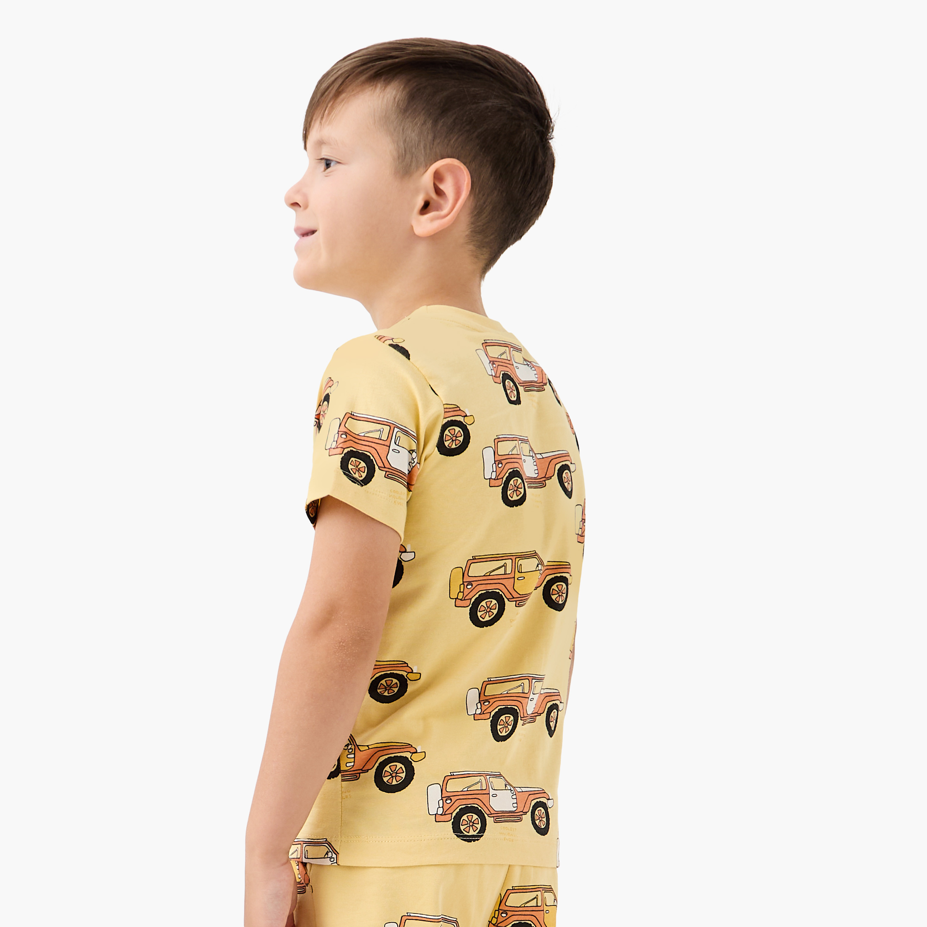 Juniors All-Over Car Print Crew Neck T-shirt with Short Sleeves-boys-clothing-tshirtsandpolos-image-3
